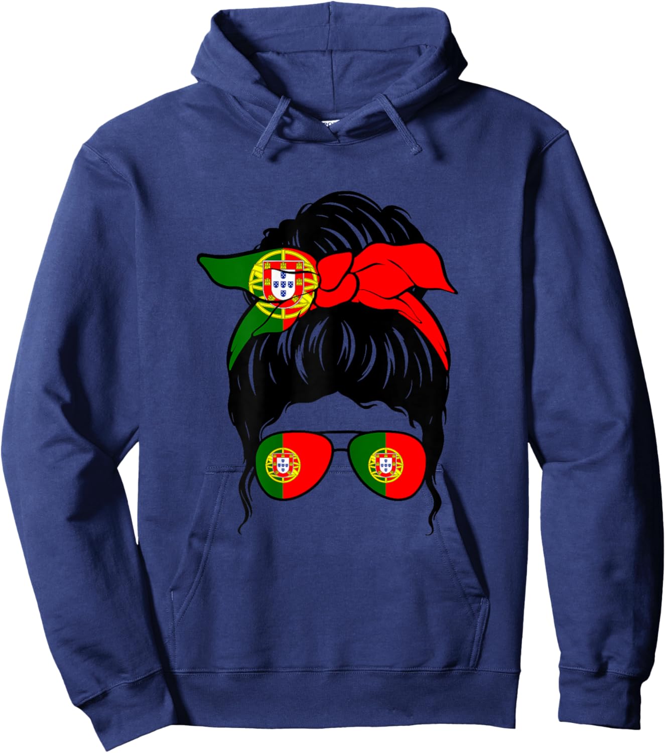 Portugiesisches Mädchen Portugal Portugiesische Flagge Portugiesische Frau Hoodie - Hoodie | Navy