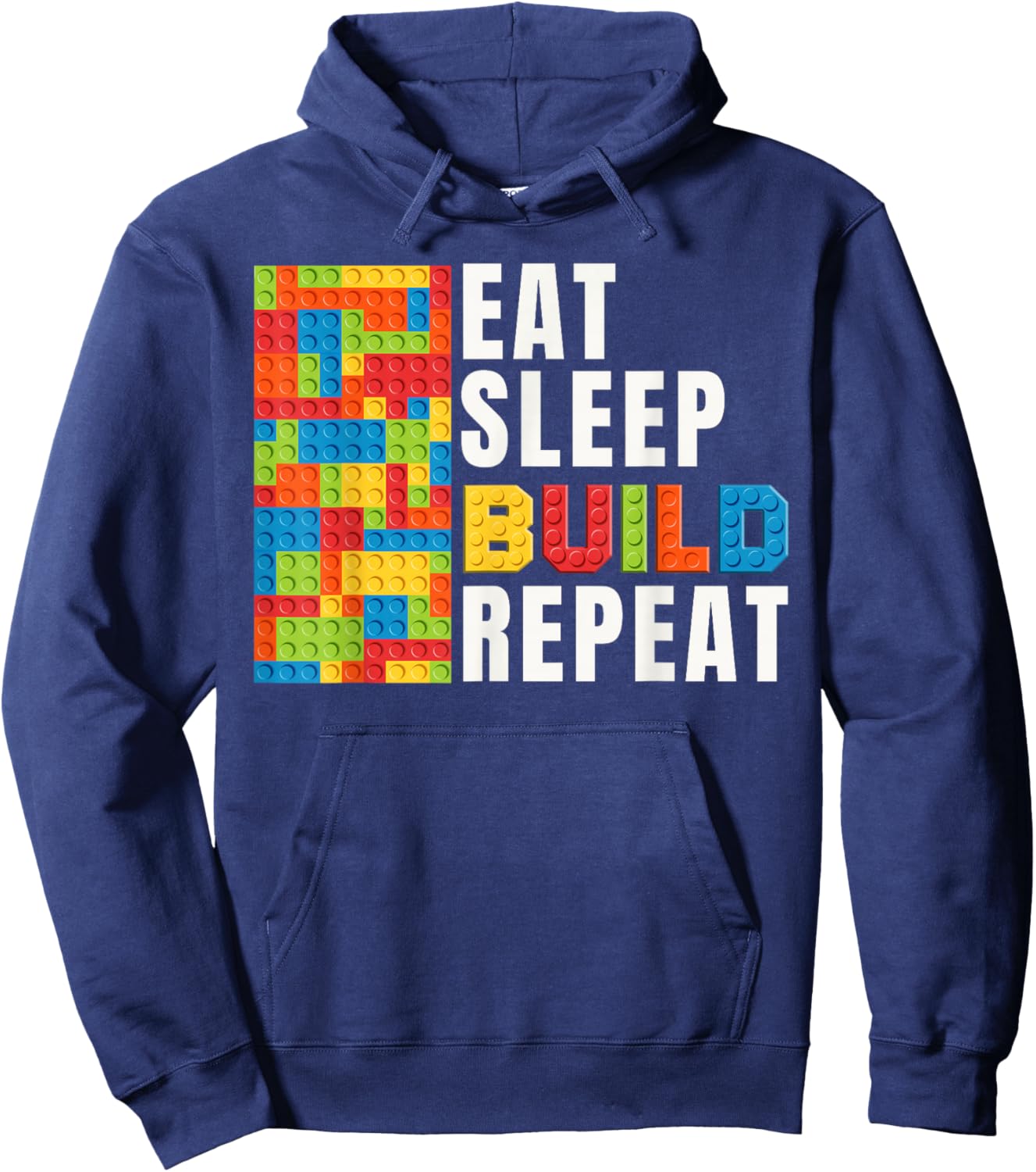 Brick Builder Eat sleep Build repeat Master Builder Hoodie - Hoodie | Navy