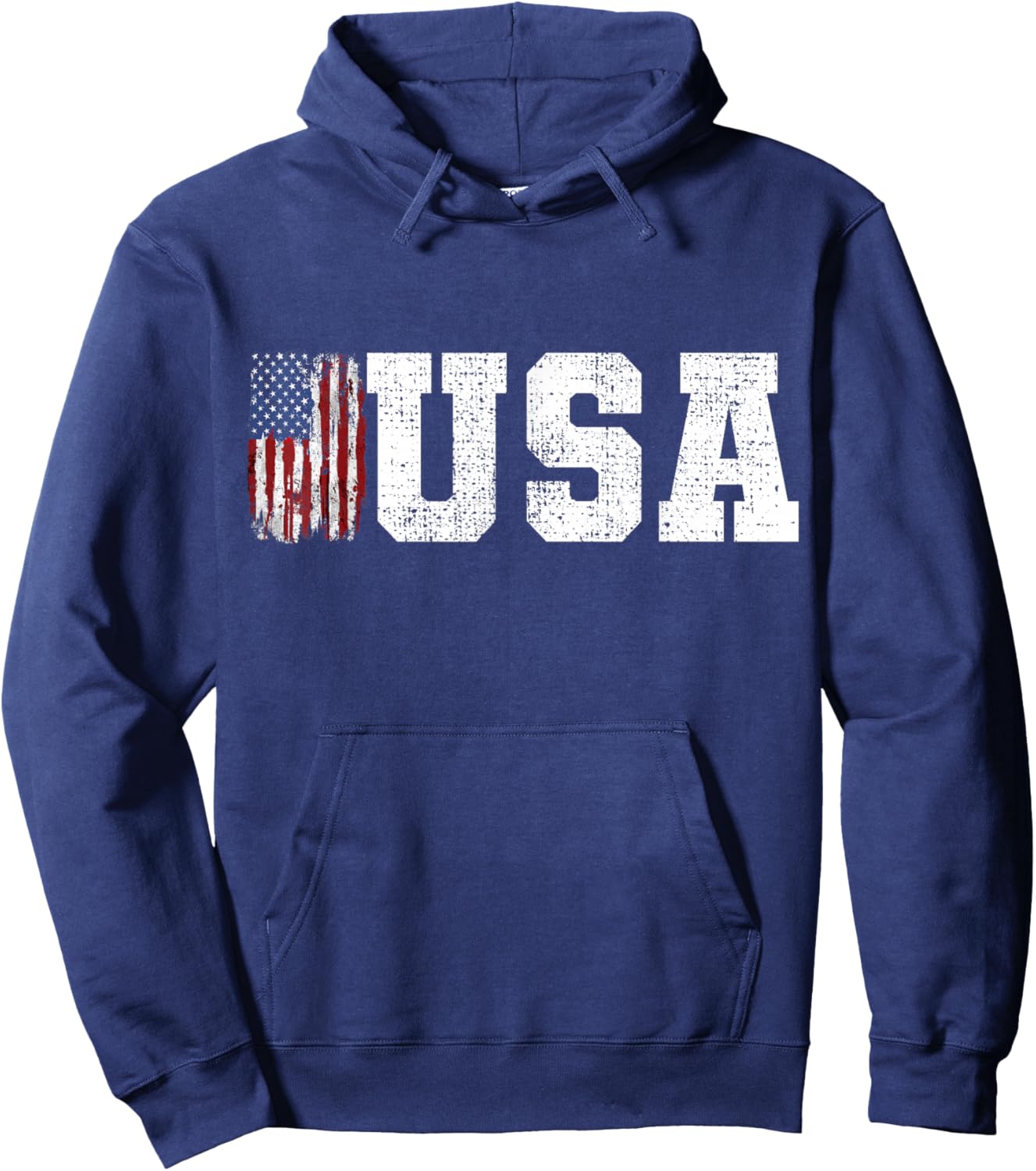 USA Patriotic American US Flag July 4th Men Women Girls Boys Hoodie - Hoodie | Navy