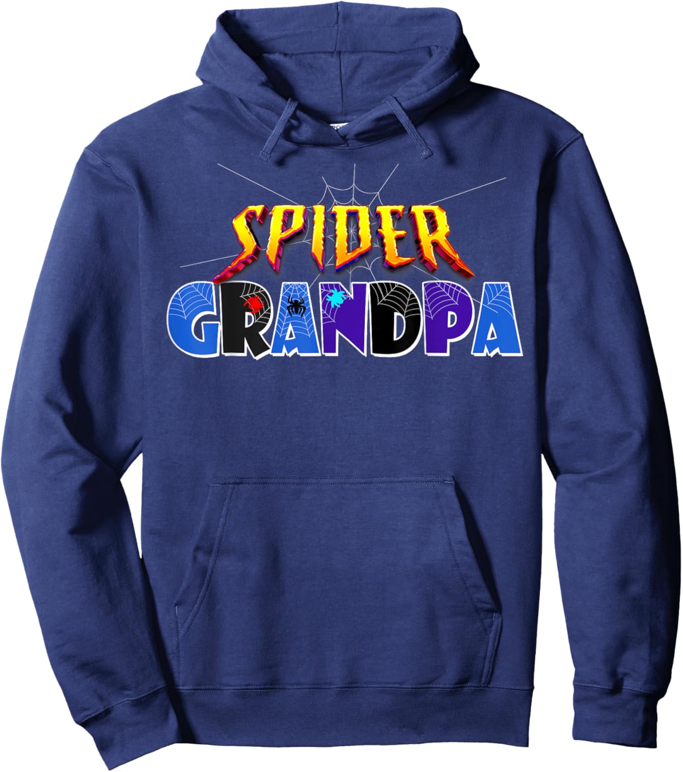 Spider Grandpa Design Father's Day Matching Family Birthday Hoodie - Hoodie | Navy