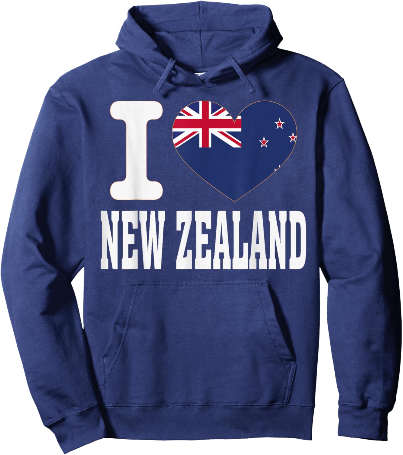 I Love NEW Zealand Heart Souvenir Lovers Pride Travel Hoodie - Hoodie | Navy