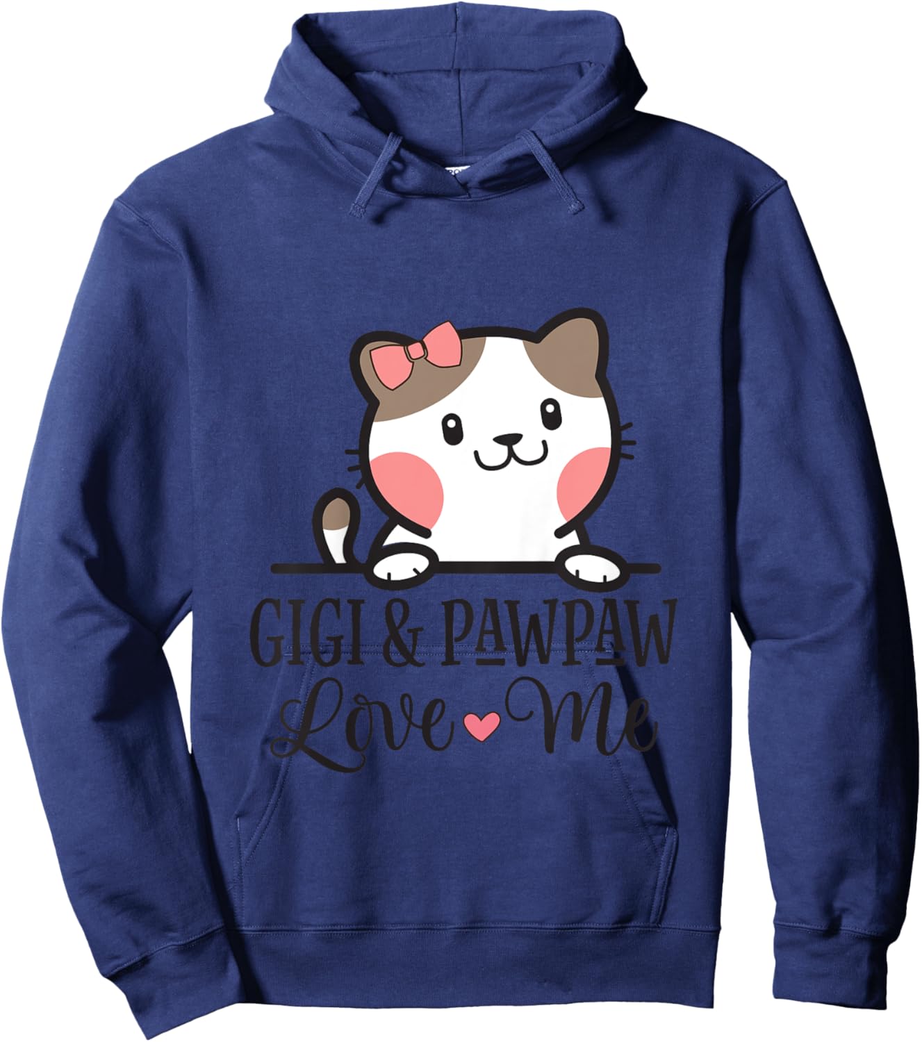 Kids Gigi And Pawpaw Love Me Grandkids Cat Hoodie - Hoodie | Navy