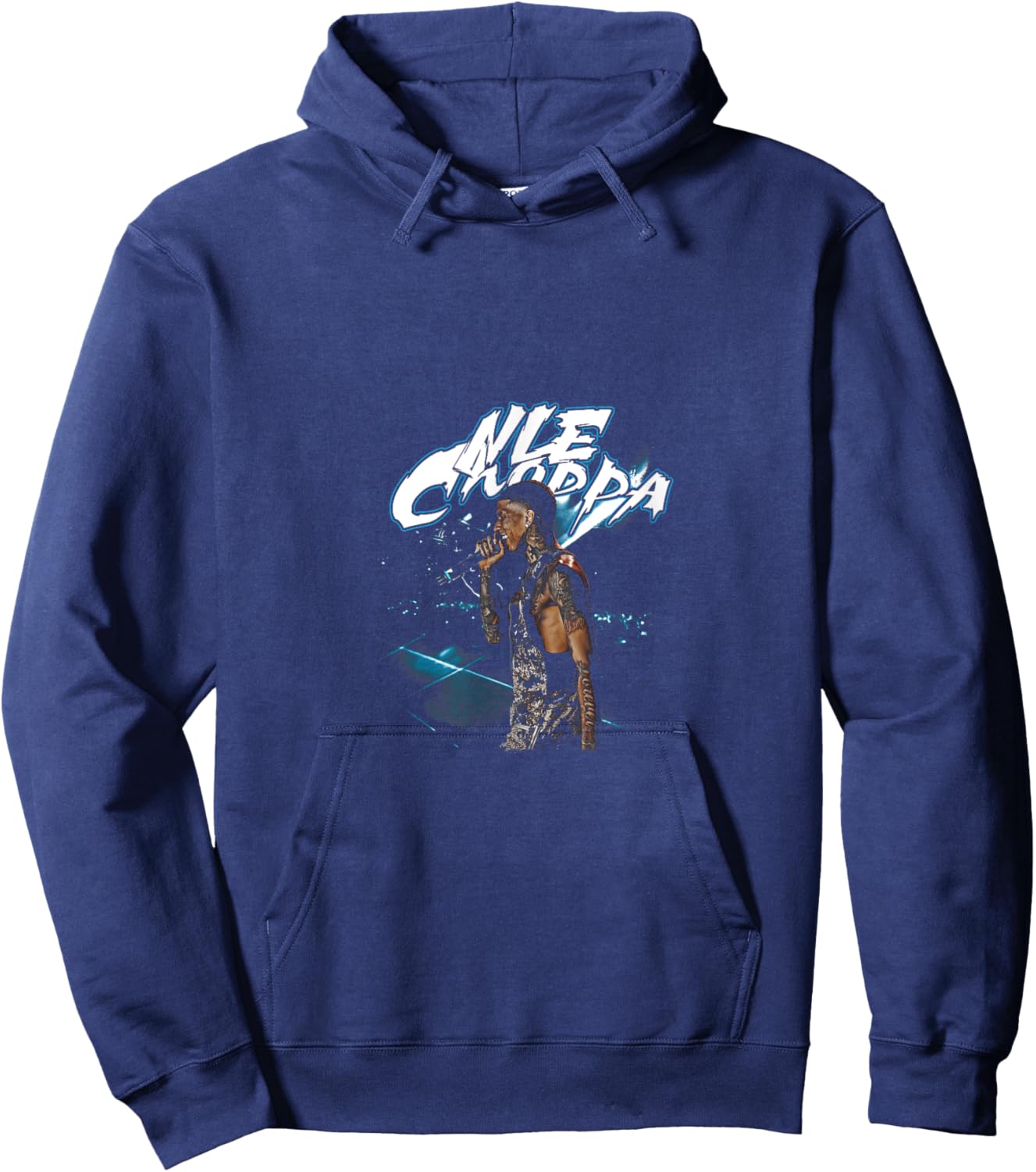 Control Industry Nle Choppa -Adults, -Kids Black Modern Cartoon Small Short Sleeve Hoodie - Hoodie | Navy