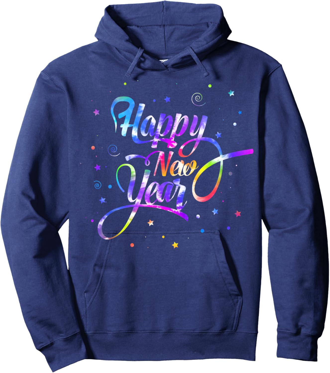 Amb Happy New Year 2025 New Year's Eve NYE Party Funny Modern Tie-Dye Black -Kids Winter Party Hoodie - Hoodie | Navy