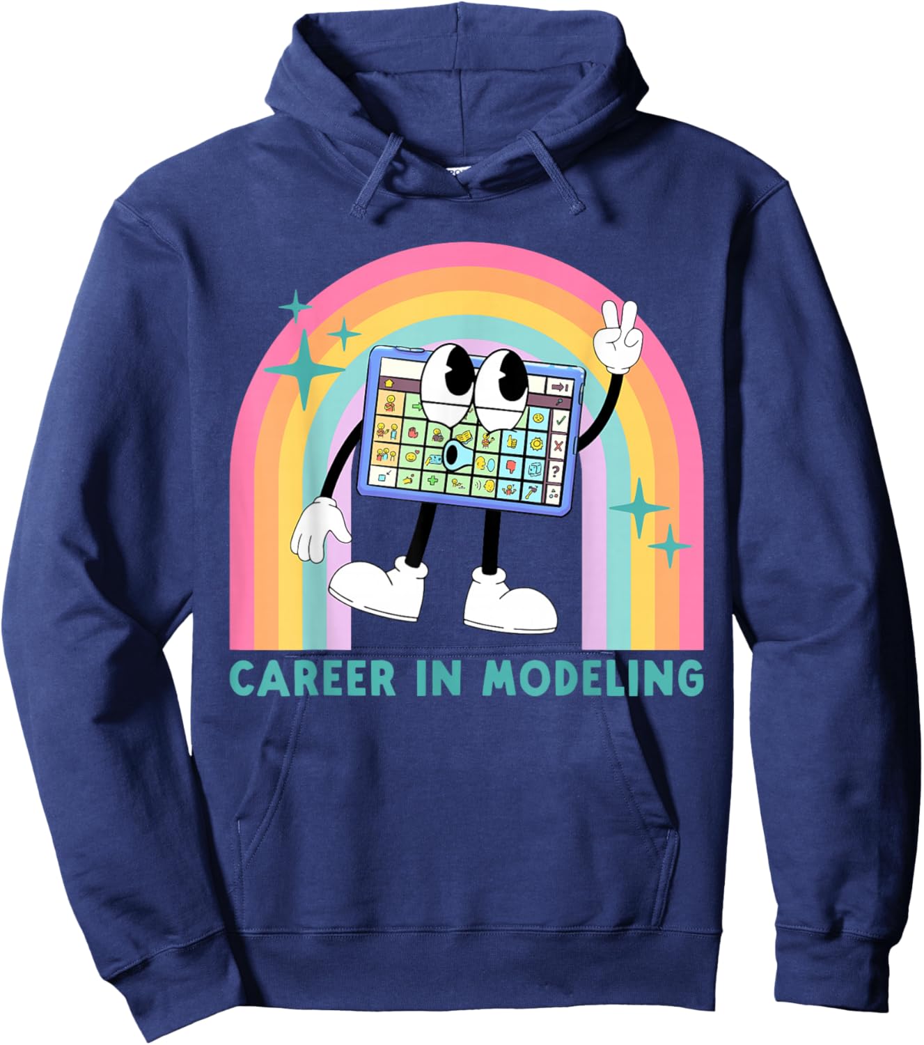 Career in Modeling AAC Teacher SLP SPED Communication Autism Hoodie - Hoodie | Navy