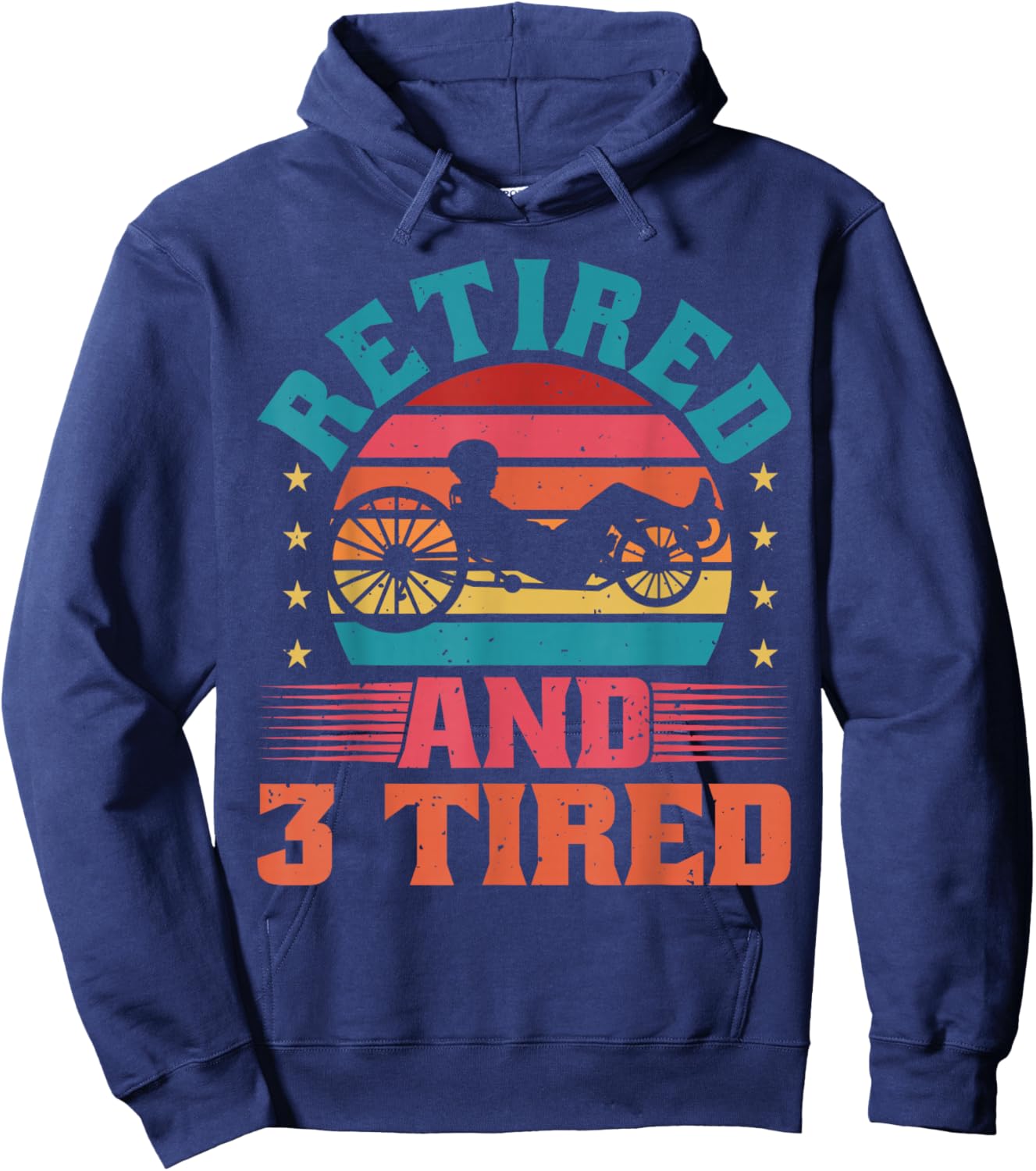 Recumbent Bike & Trike, Bicycle Recumbent Trike Cyclist Hoodie - Hoodie | Navy
