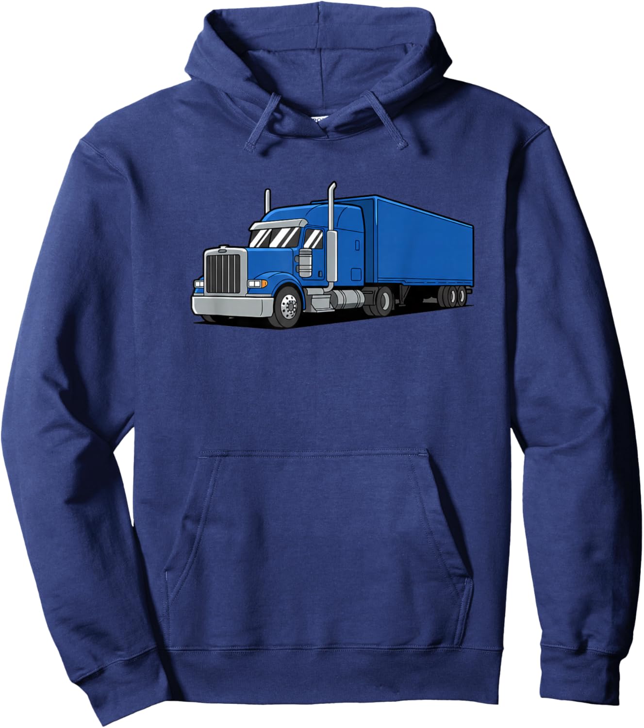 Big Machines & Trucks Blue Semi Truck Kids Hoodie - Hoodie | Navy