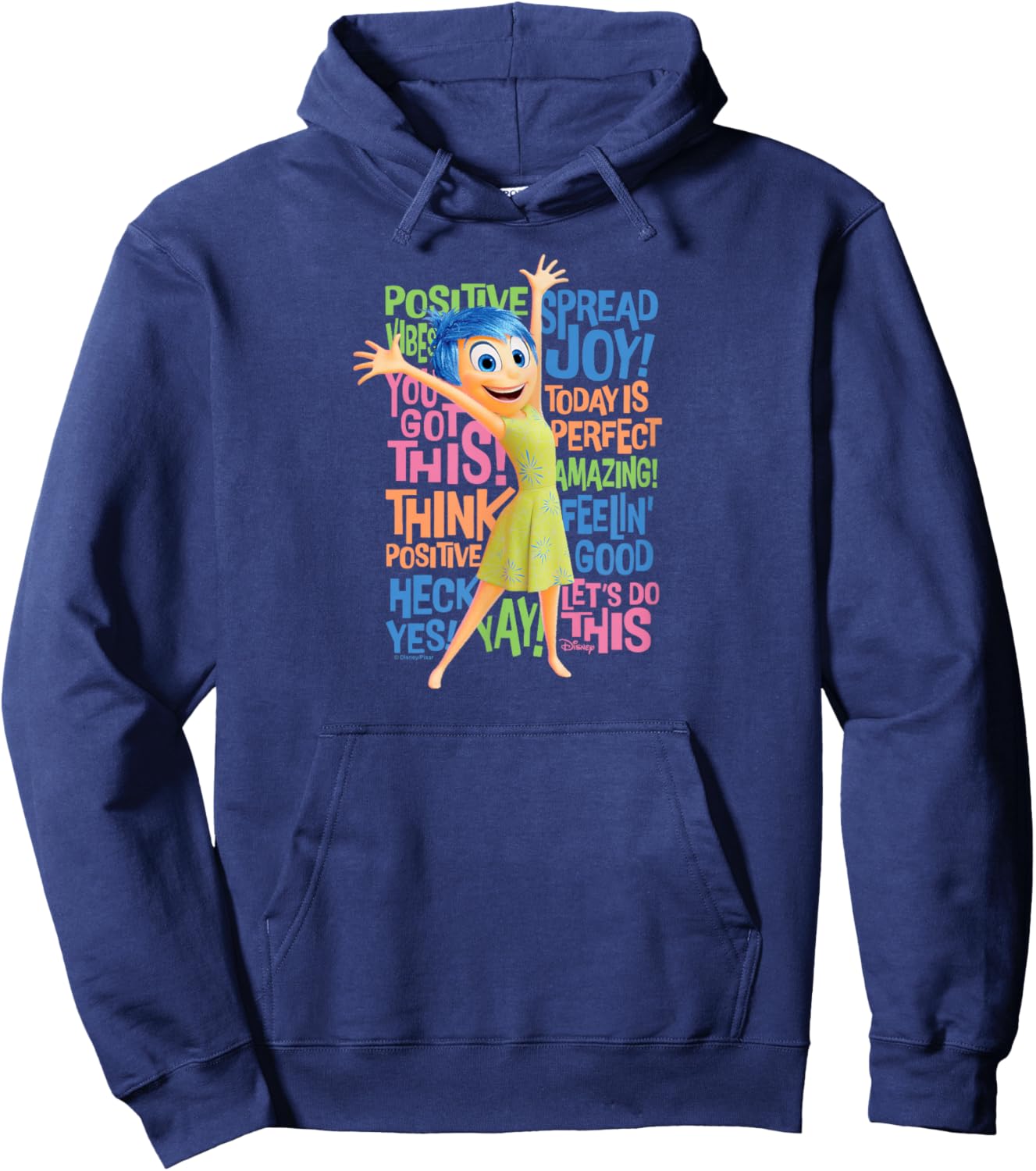 Inside Out 2 - Joy Character Positive Words Hoodie - Hoodie | Navy