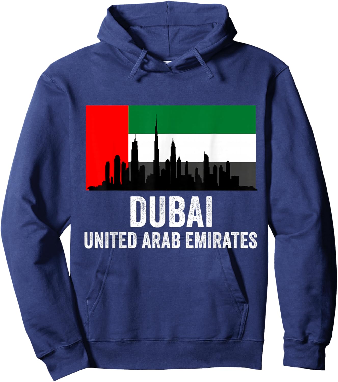 Dubai Souvenir Skyline UAE United Arab Emirate Reminder Hoodie - Hoodie | Navy
