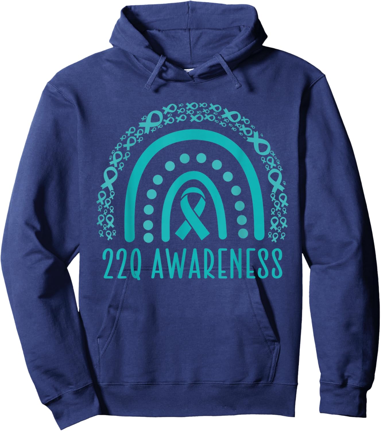 22q Awareness, 22q rainbow, DiGeorge Syndrome Awareness Hoodie - Hoodie | Navy