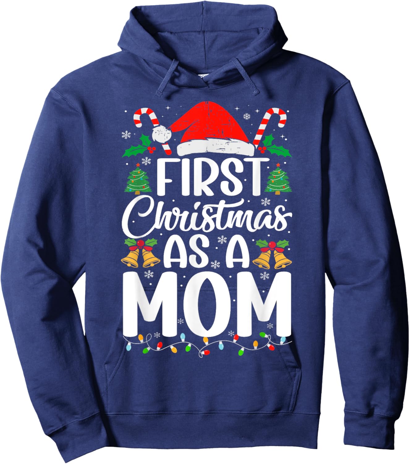 First Christmas as a Mom Family Matching 1st Christmas Hoodie - Hoodie | Navy