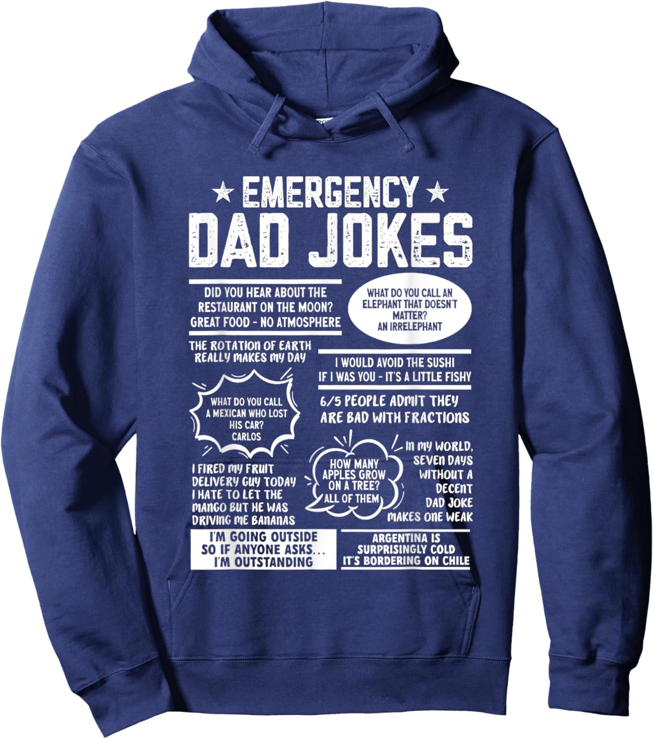 Emergency Dad Jokes Funny Pun Dad Joke Hoodie - Hoodie | Navy