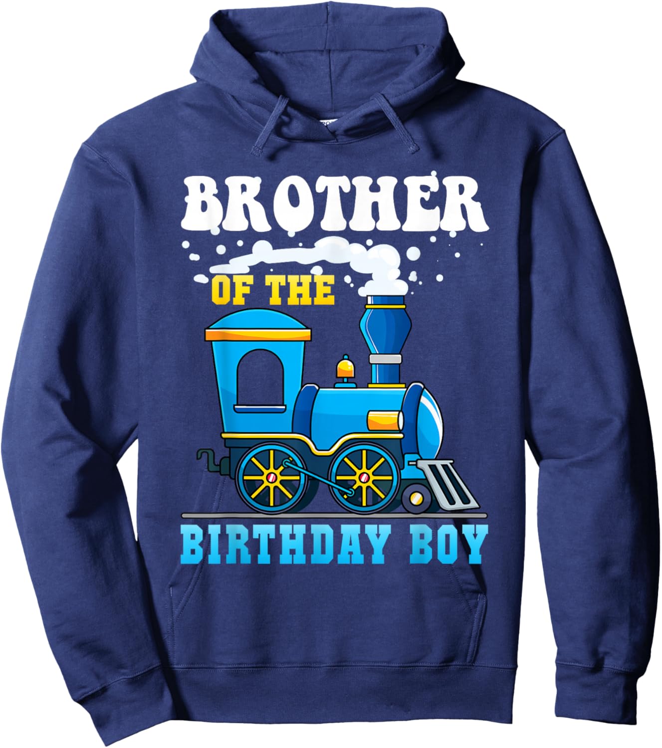 Brother of the Birthday Boy Train Party Family Matching Hoodie - Hoodie | Navy