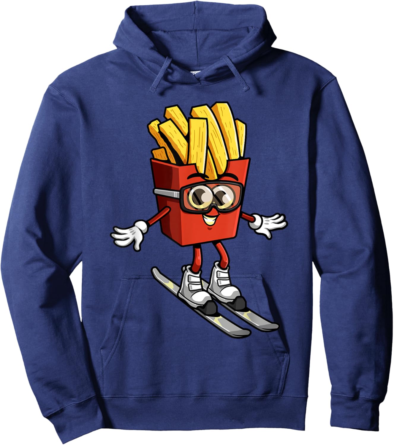 Funny French Fry Ski Potato Fries Skiing Instructor Outfit Hoodie - Hoodie | Navy