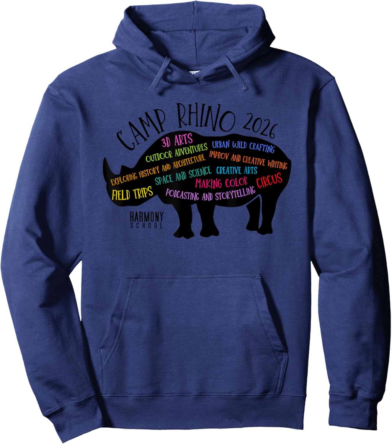 Harmony School Camp Rhino 2026 Hoodie - Hoodie | Navy