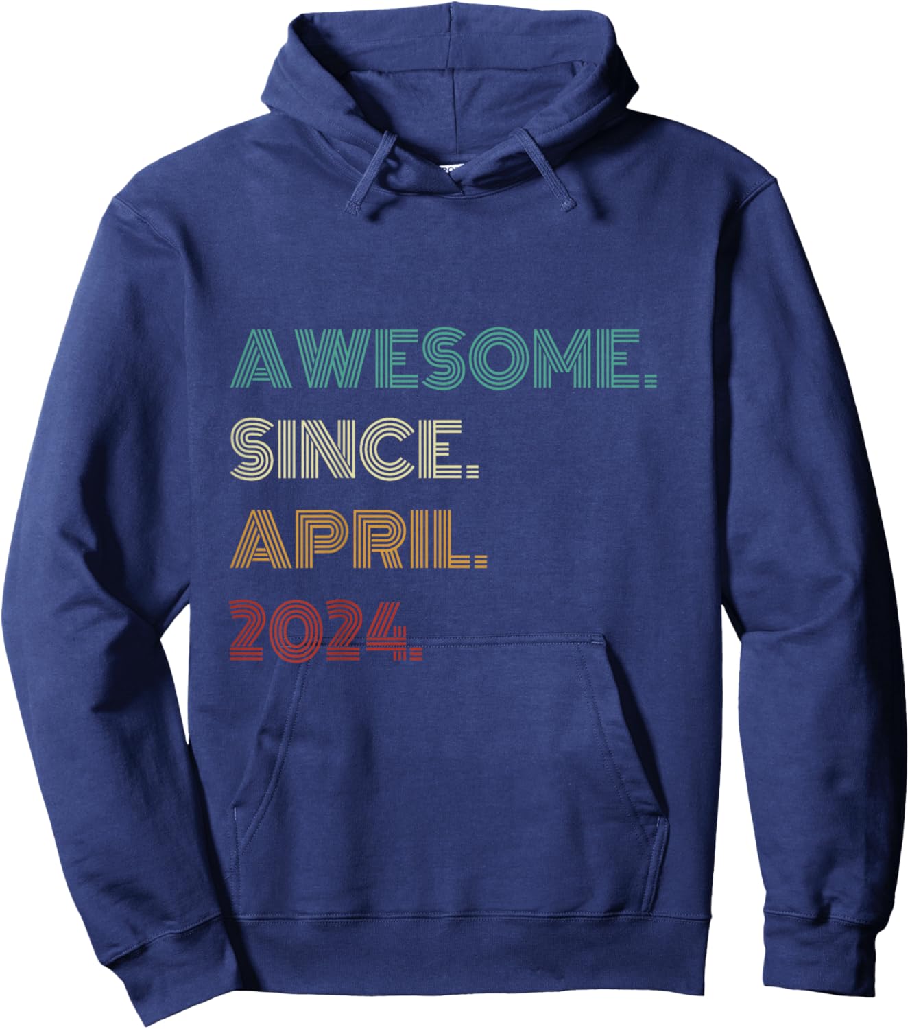 Kids 2 Years Old Awesome Since April 2024 2nd Birthday Hoodie - Hoodie | Navy