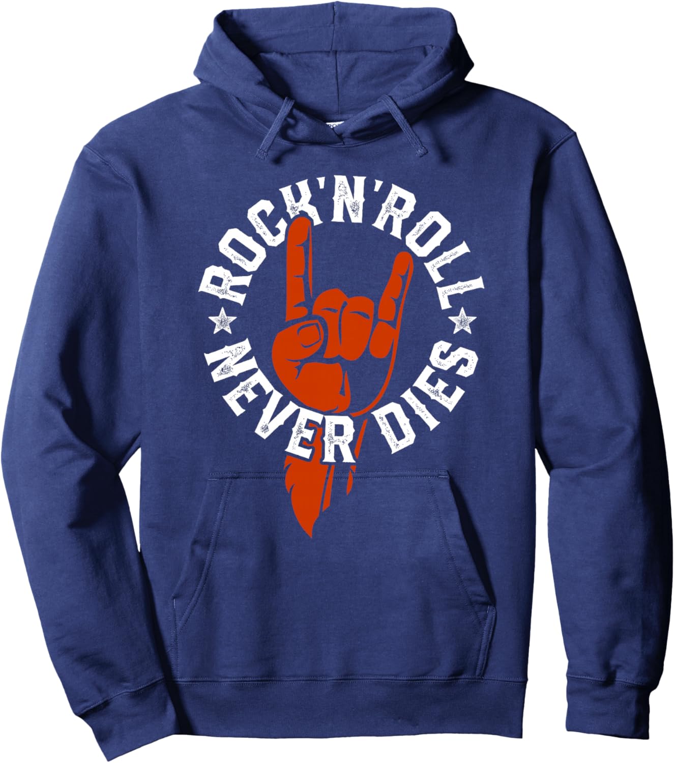 Rock N Roll Never Dies Rock and Roll Heavy Metal Musique Haut de Gamme Hoodie - Hoodie | Navy