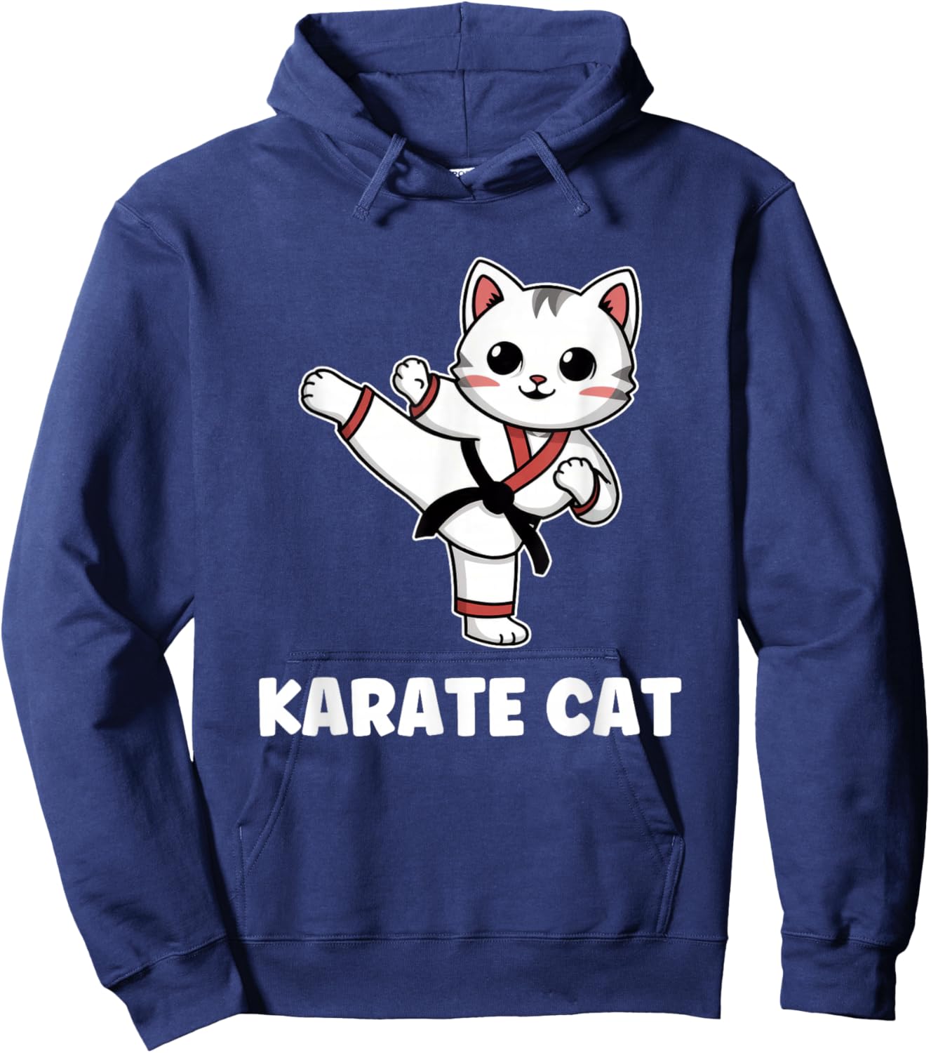 Funny Karate Cat Kawaii Girl Women Karate Hoodie - Hoodie | Navy
