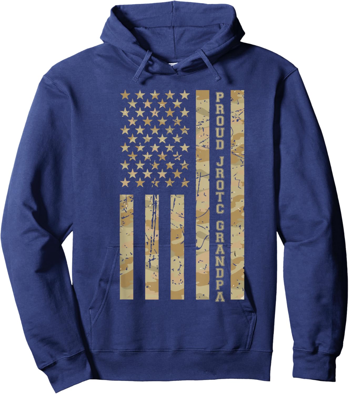 Proud JROTC Grandpa Military Family Desert Camo American Hoodie - Hoodie | Navy