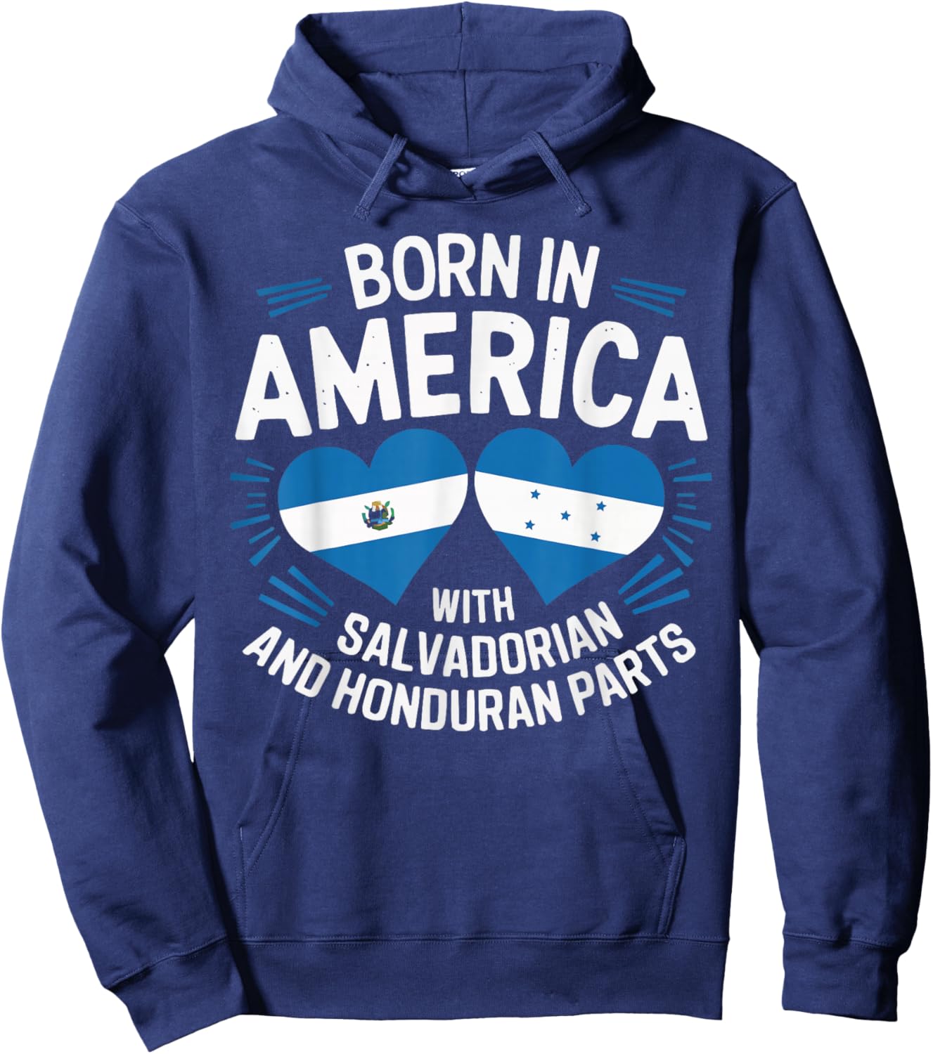 Half Honduran Half Savadorian El Salvador Flag Honduras Hoodie - Hoodie | Navy