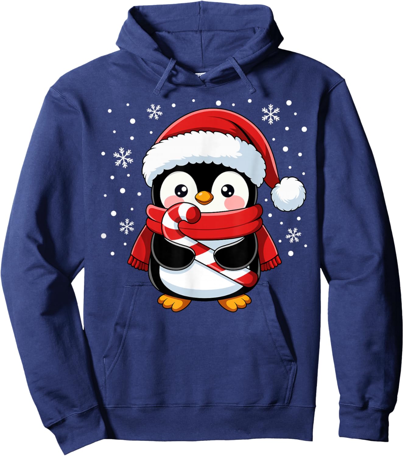 Penguin Christmas Candy Cane Winter Toddler Girl Boy Women Hoodie - Hoodie | Navy