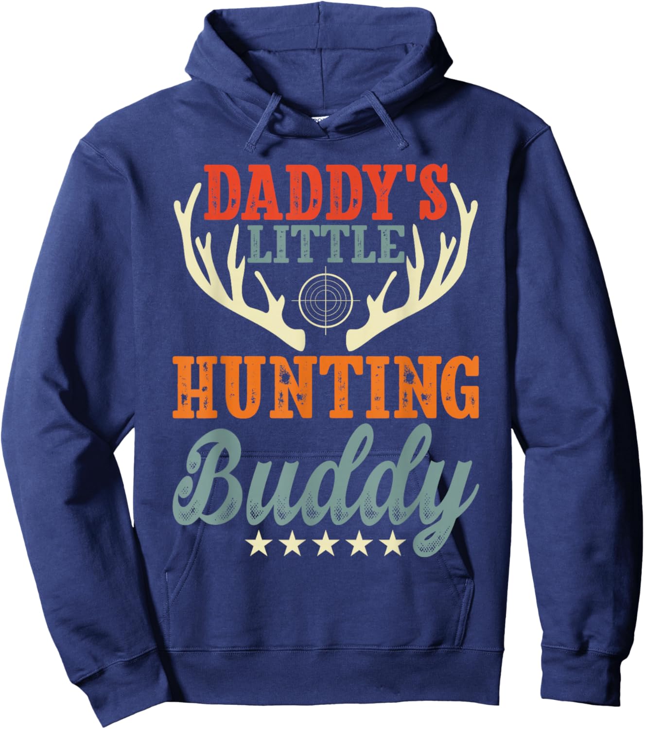 Retro Daddy's Little Hunting Buddy For Dad Boy Funny Deer Hoodie - Hoodie | Navy