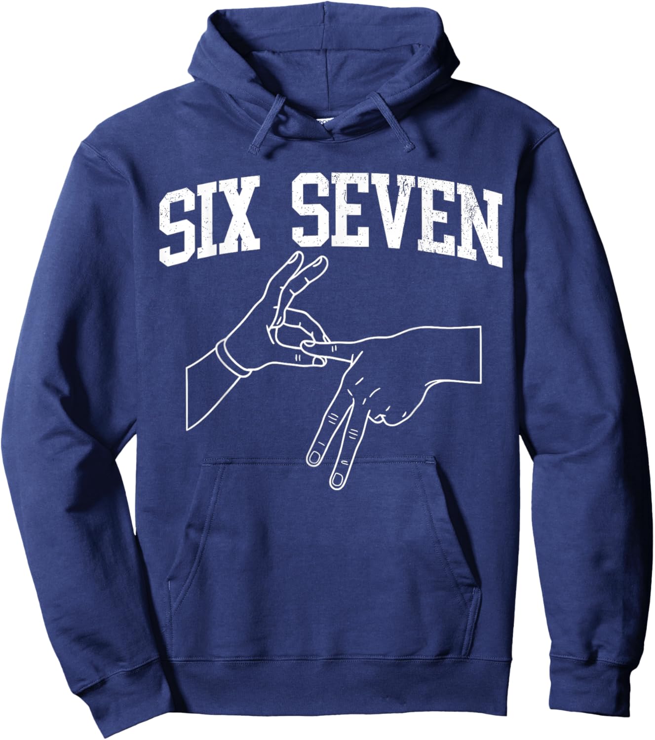 Six Seven 6 7 Meme Gen Alpha Gen Z Humor Funny Hoodie - Hoodie | Navy