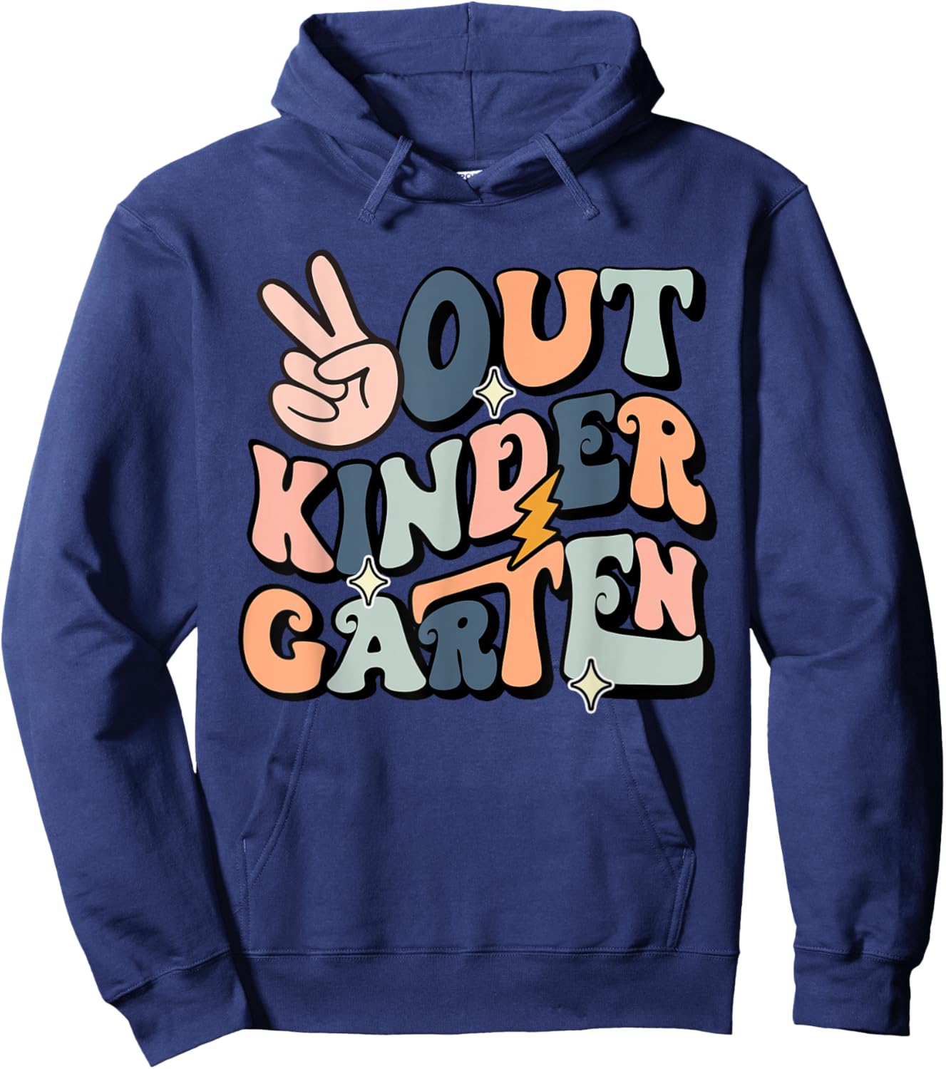 Last Day of Kindergarten Smile Face Peace Out Kindergarten Hoodie - Hoodie | Navy
