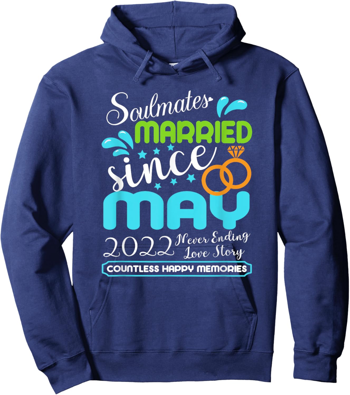 Married since May 2022, 3rd Wedding Anniversary , Black, S Hoodie - Hoodie | Navy