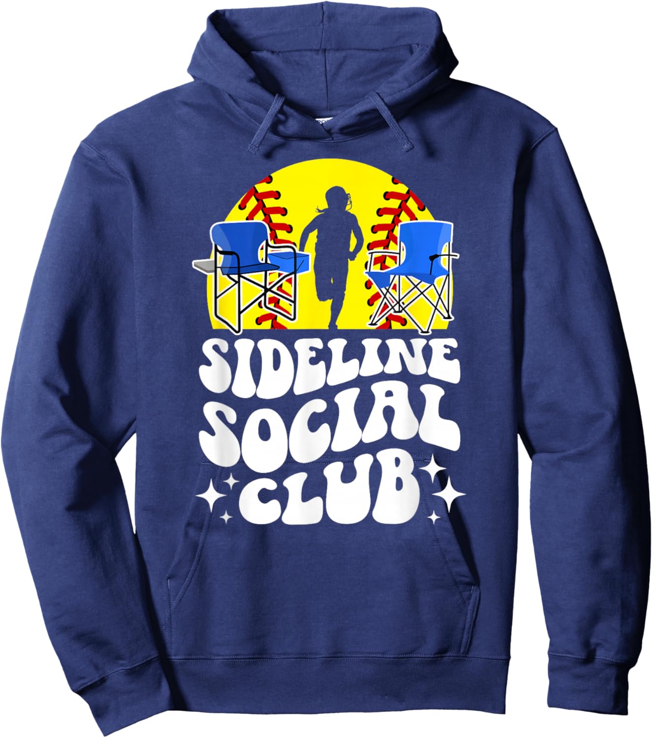 Sideline Social Club Softball Mom Of A Softball Player Mama Hoodie - Hoodie | Navy