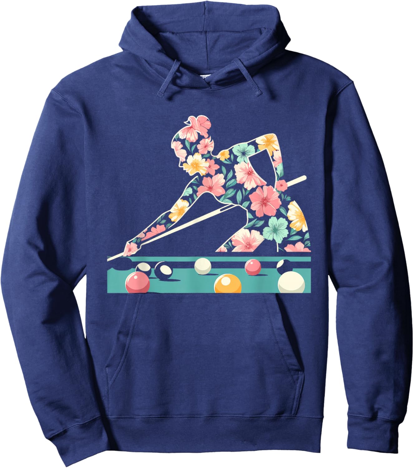 Floral FLower Billiards Billards Player Mothers Day Hoodie - Hoodie | Navy