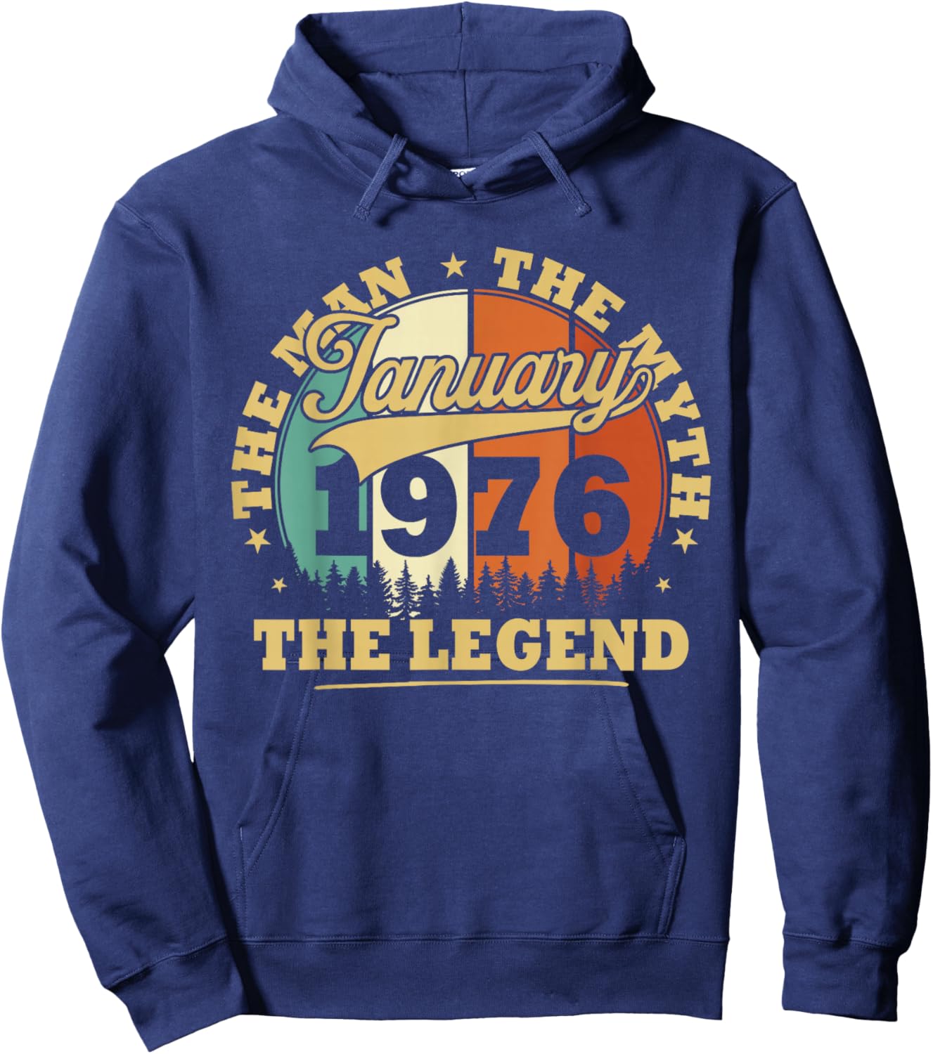 Humor Vintage 1976 January Gift 50 Years Birthday Hoodie - Hoodie | Navy
