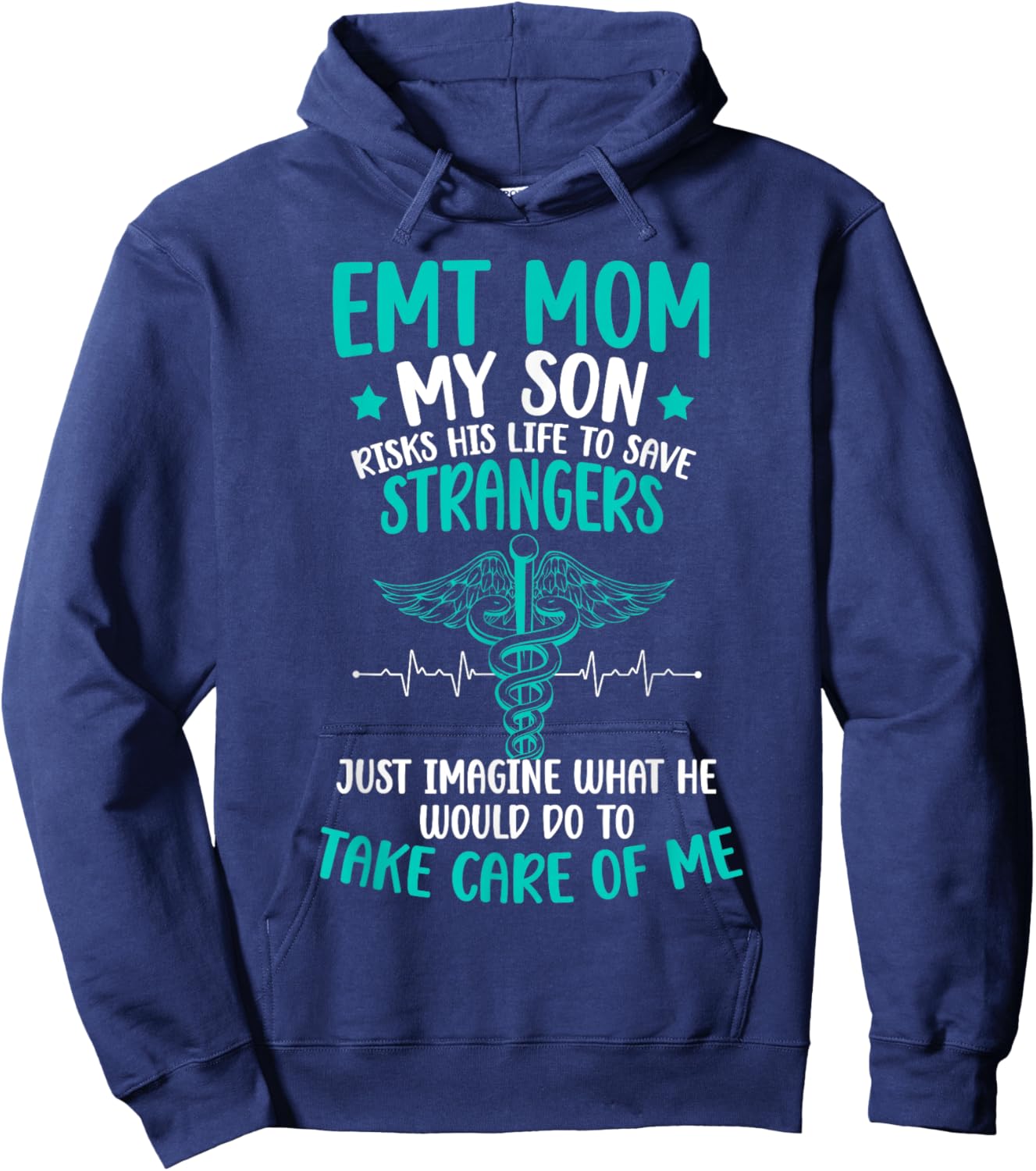 EMT Mom Of An EMT Proud Emergency Medical Technician Mama Hoodie - Hoodie | Navy
