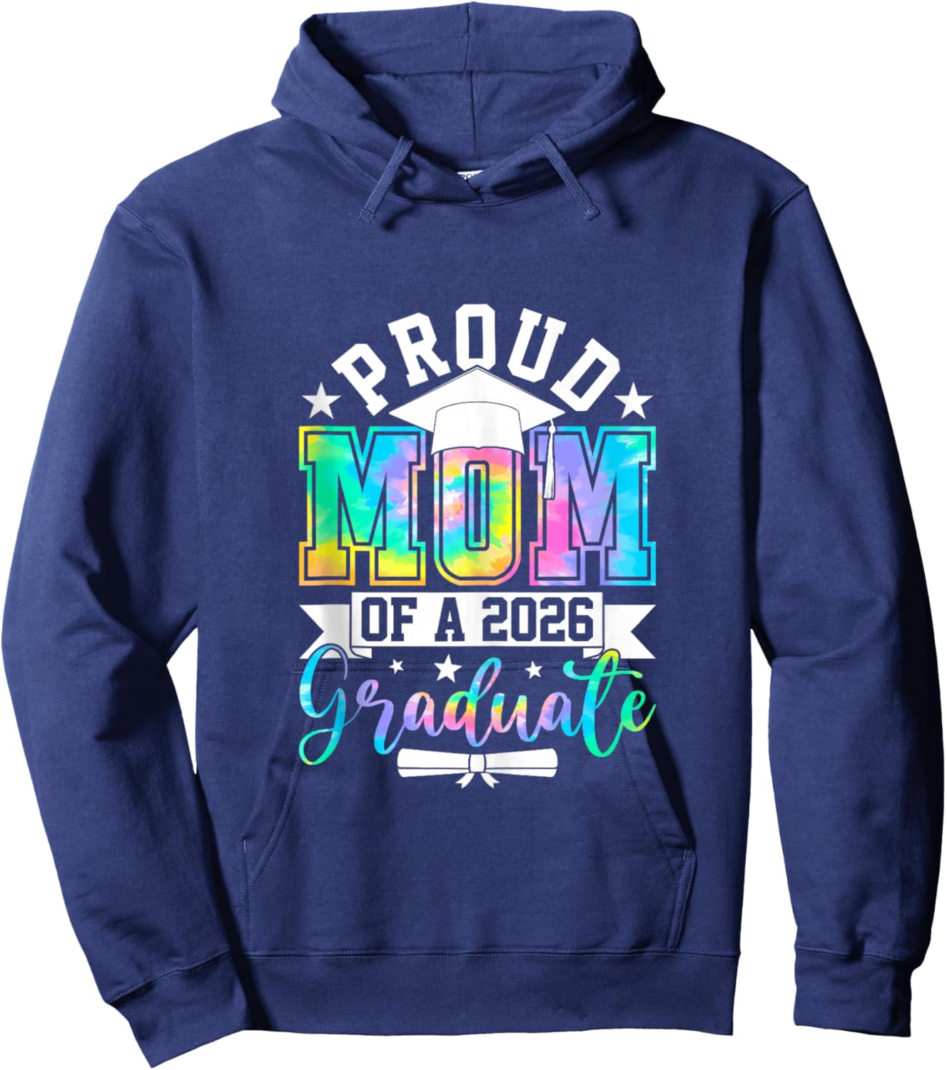 Proud Mom of A 2026 Graduate Senior 2026 Graduation Mother Hoodie - Hoodie | Navy