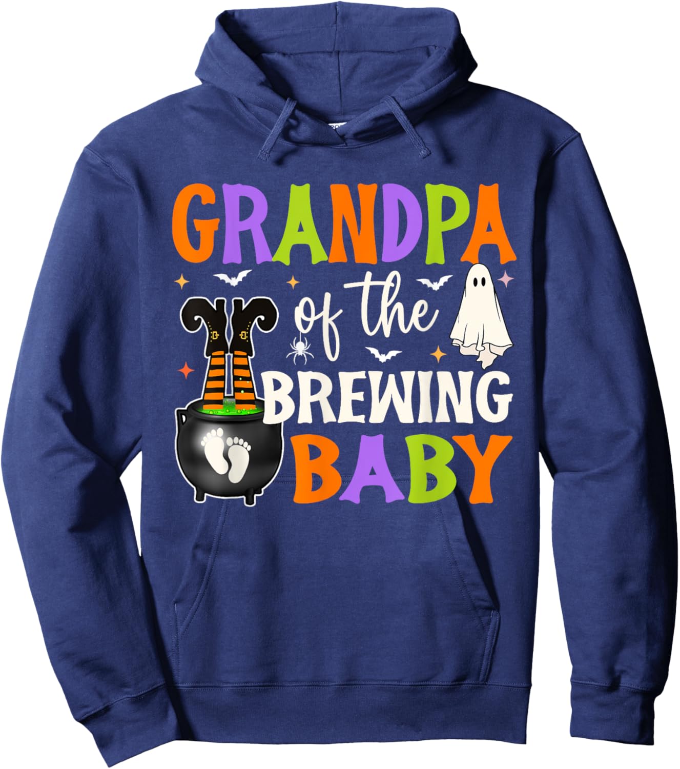 Grandpa of Brewing Baby Halloween Theme Baby Shower Spooky Hoodie - Hoodie | Navy