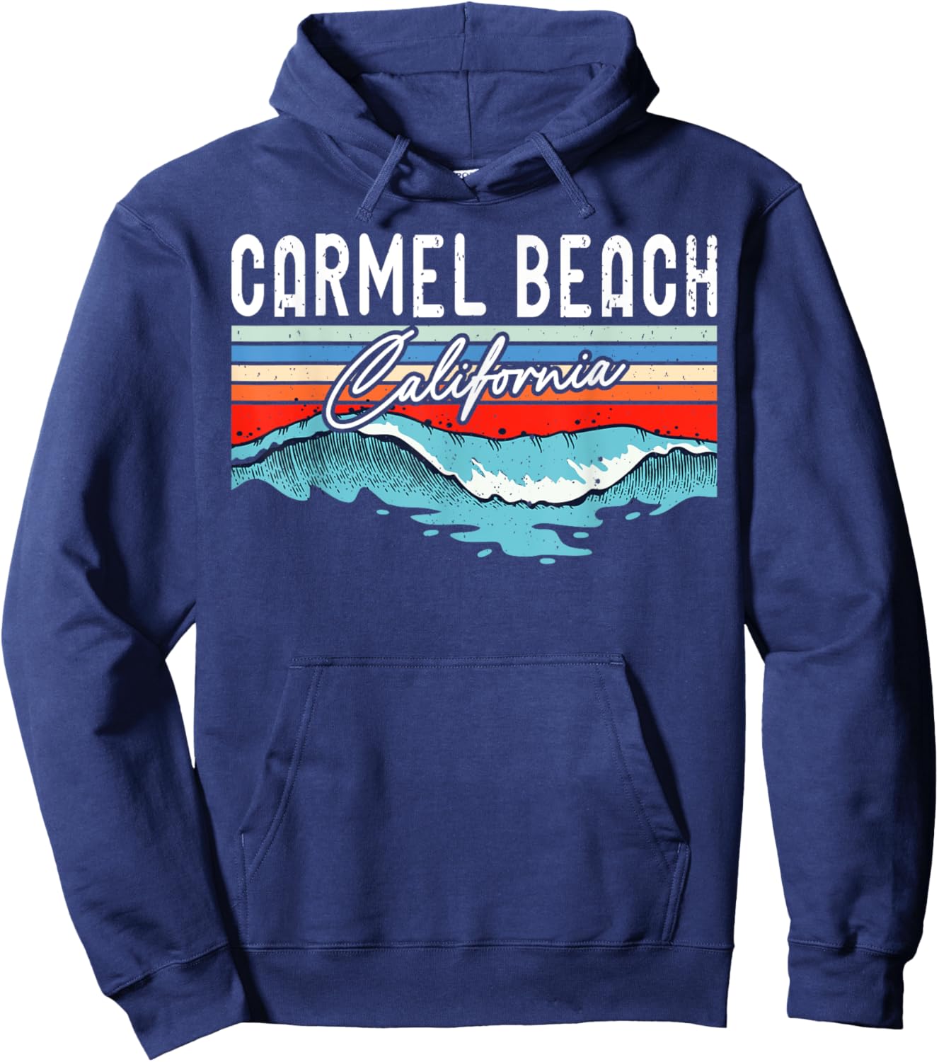 Retro Carmel Beach California Surfer Surfboarder Men Women Kids Hoodie - Hoodie | Navy