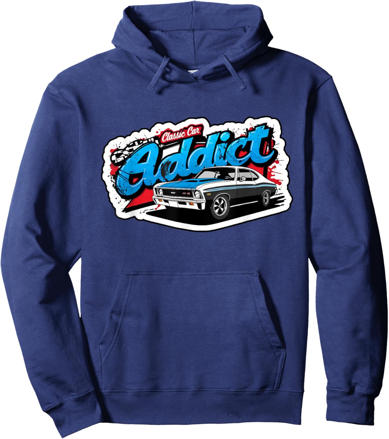 1969 69 SS Classic Car American Muscle Racing Addict 1320 Hoodie - Hoodie | Navy