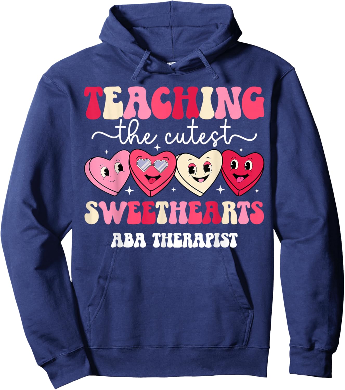 Valentine ABA Therapist Valentines Day ABA Therapy Hoodie - Hoodie | Navy