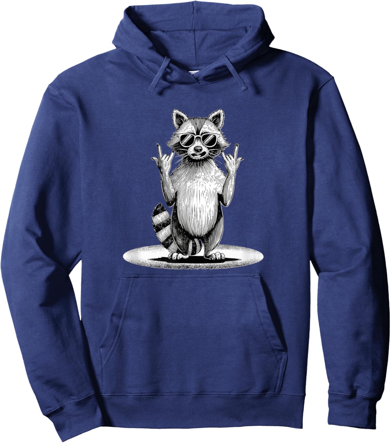 Retro Raccoon Rock Music Gifts Men Women Funny Raccoon Hoodie - Hoodie | Navy