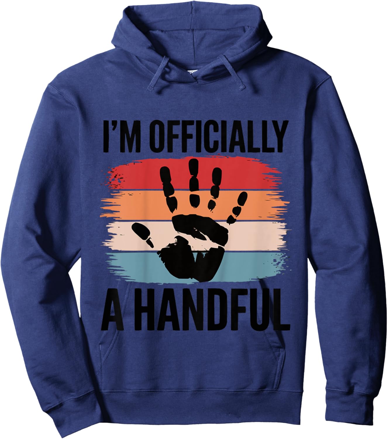 Kids Kids Birthday 5 Year Old Boy I'm Officially A Handful Hoodie - Hoodie | Navy