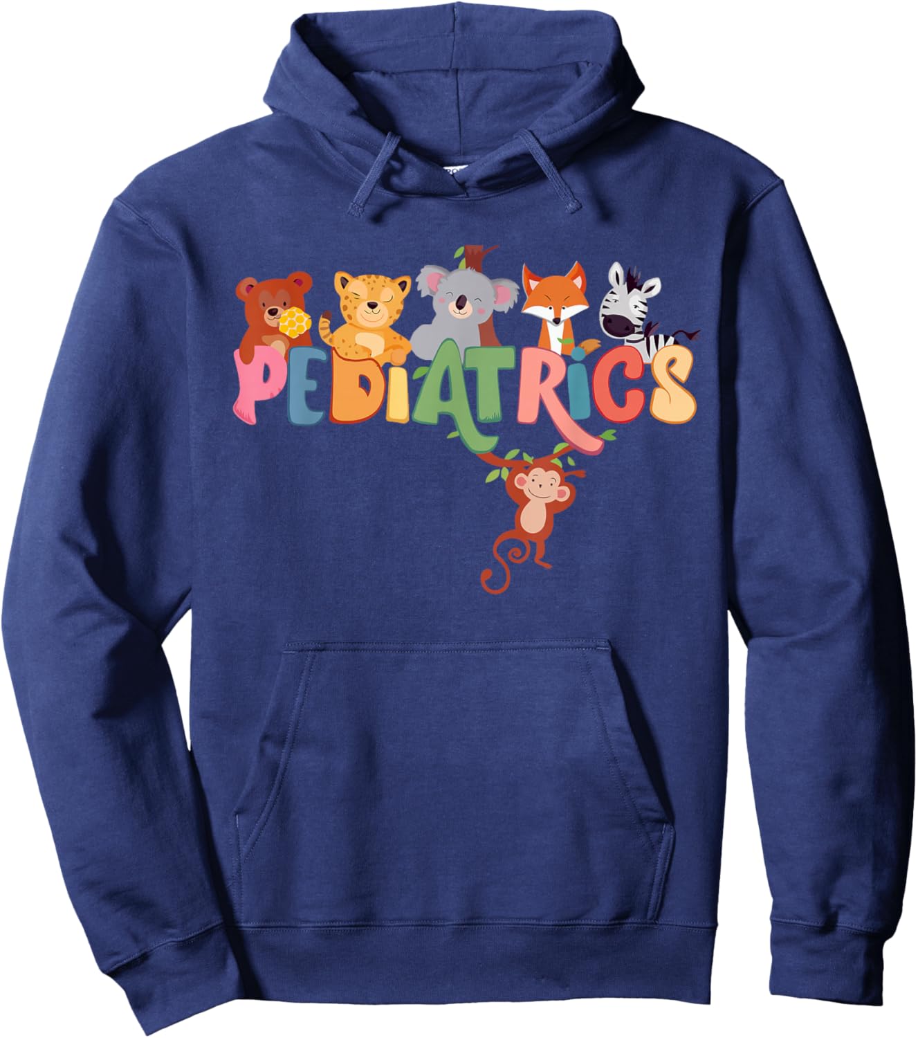 Pediatric Nurse PEDS Nursing Appreciation Pediatric Animal Hoodie - Hoodie | Navy