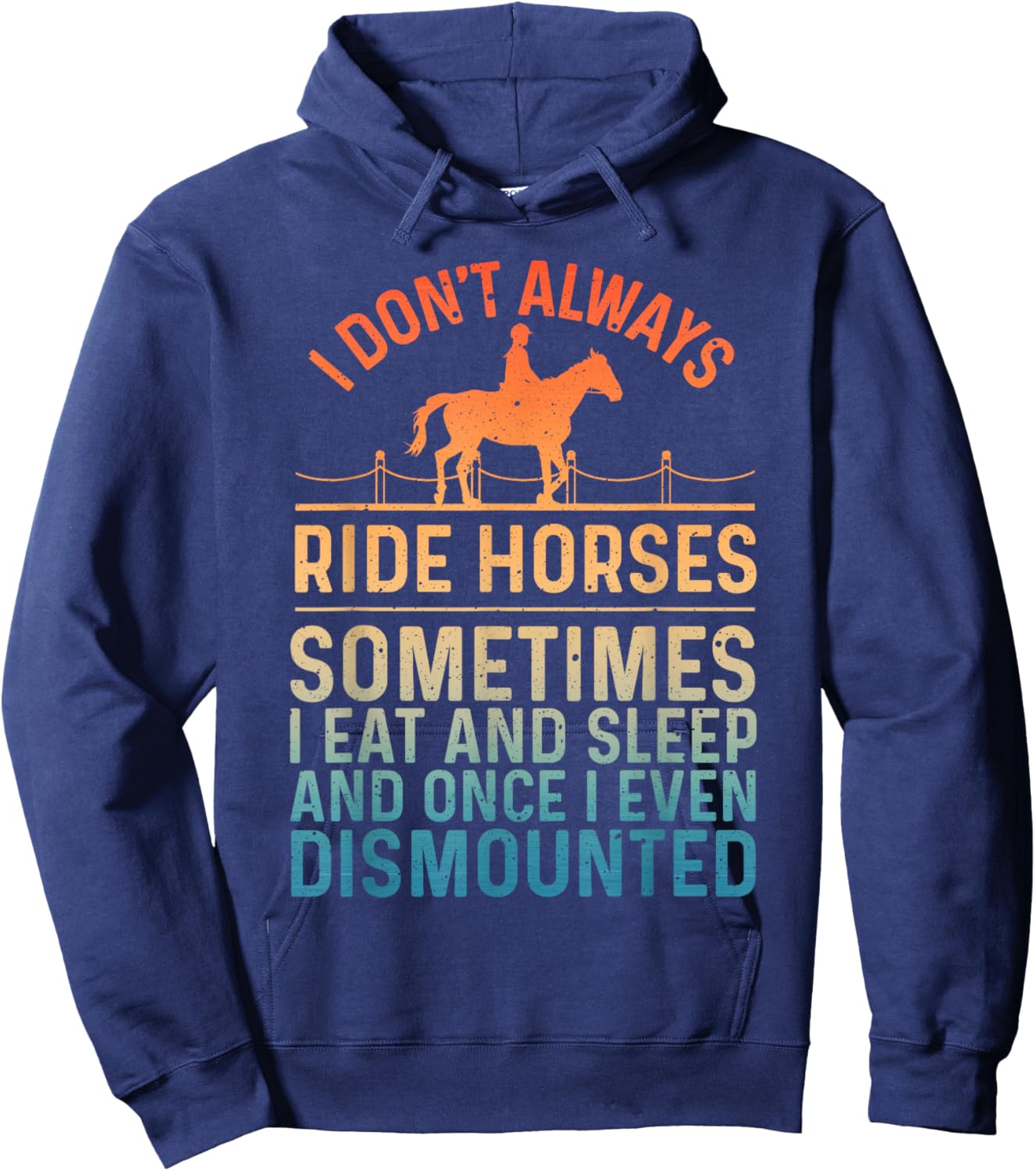Funny Horse Art Women Horseback Riding Horse Lover Hoodie - Hoodie | Navy