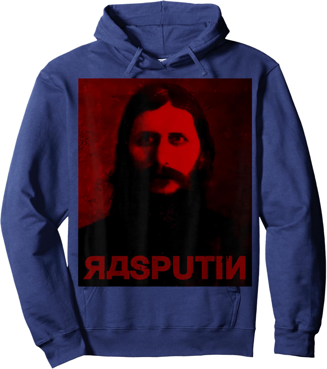 andrea tristano Grigori Yefimovich Rasputin Portrait Dark Red Black Art , Small Hoodie - Hoodie | Navy