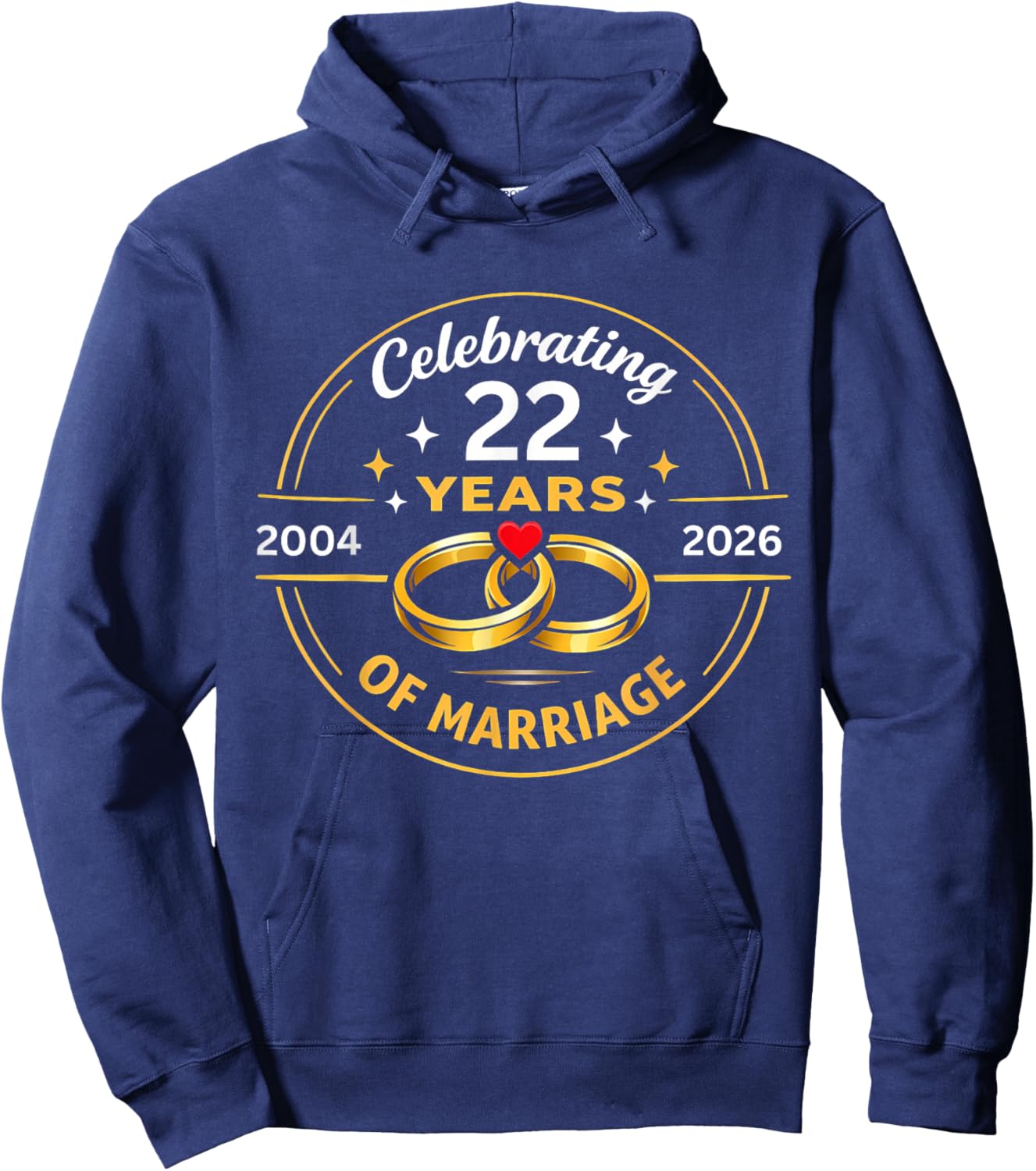 Funny Celebrating 2004 22nd Wedding Anniversary Hoodie - Hoodie | Navy