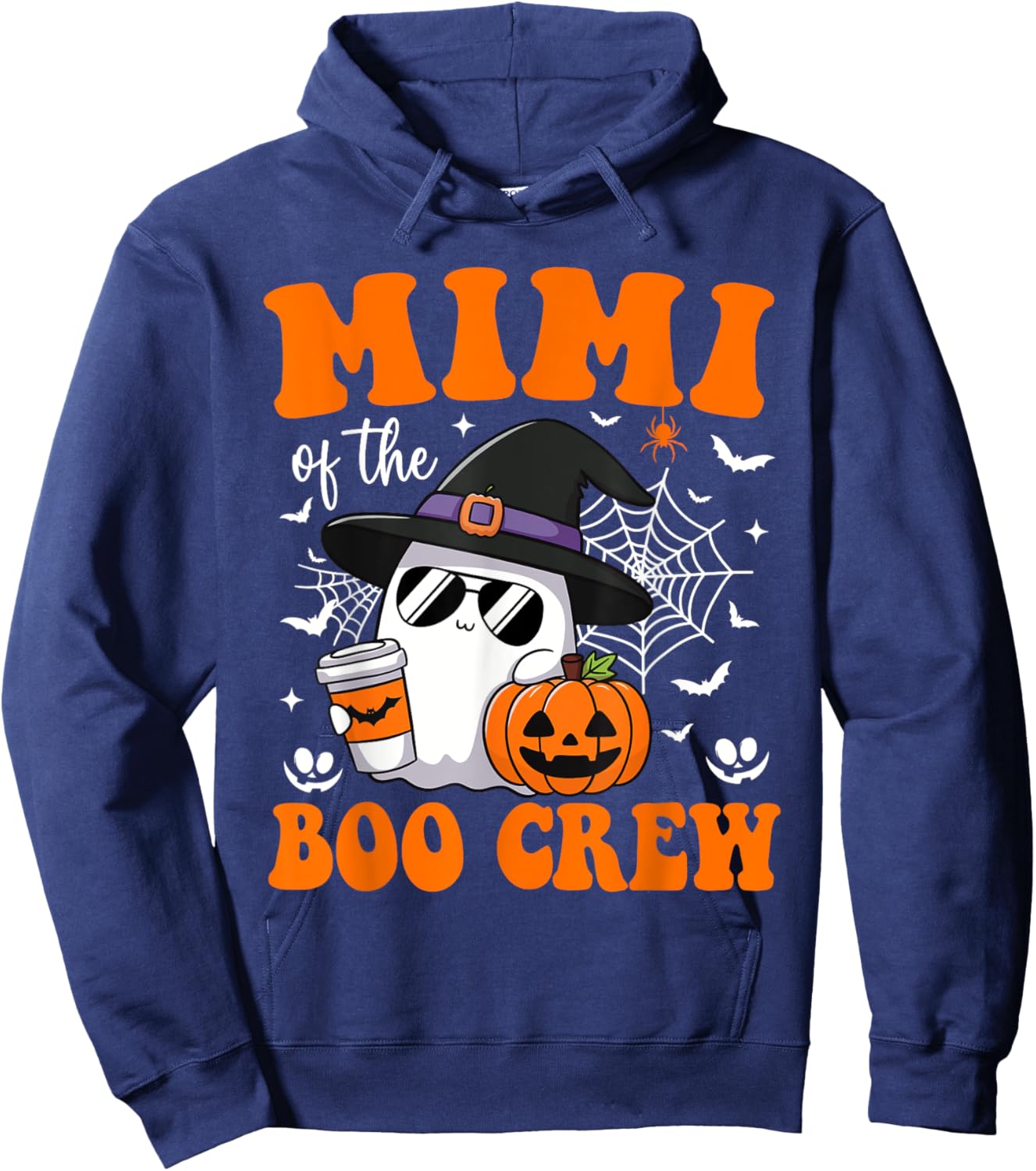 Mimi Boo Crew Groovy Ghost Matching Family Halloween Hoodie - Hoodie | Navy