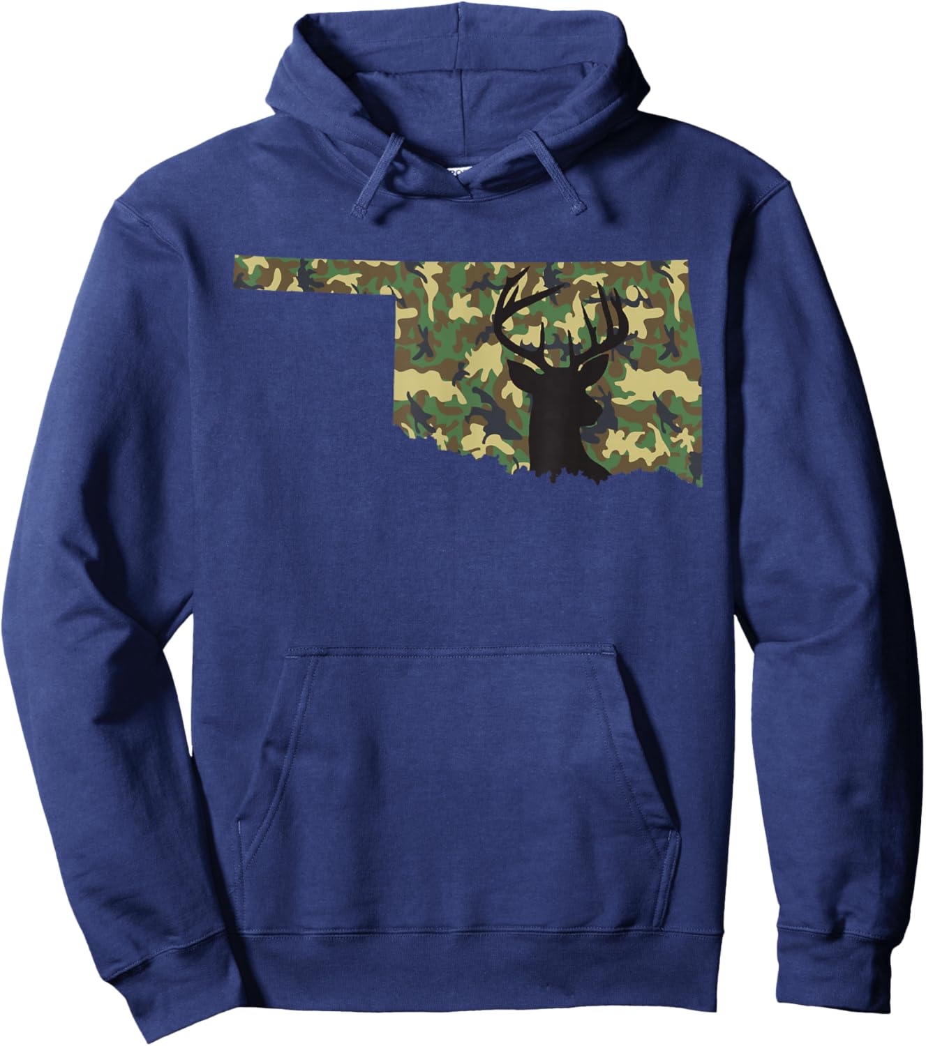 Deer Hunter Camouflage Hunting Safety Orange State Oklahoma Hoodie - Hoodie | Navy