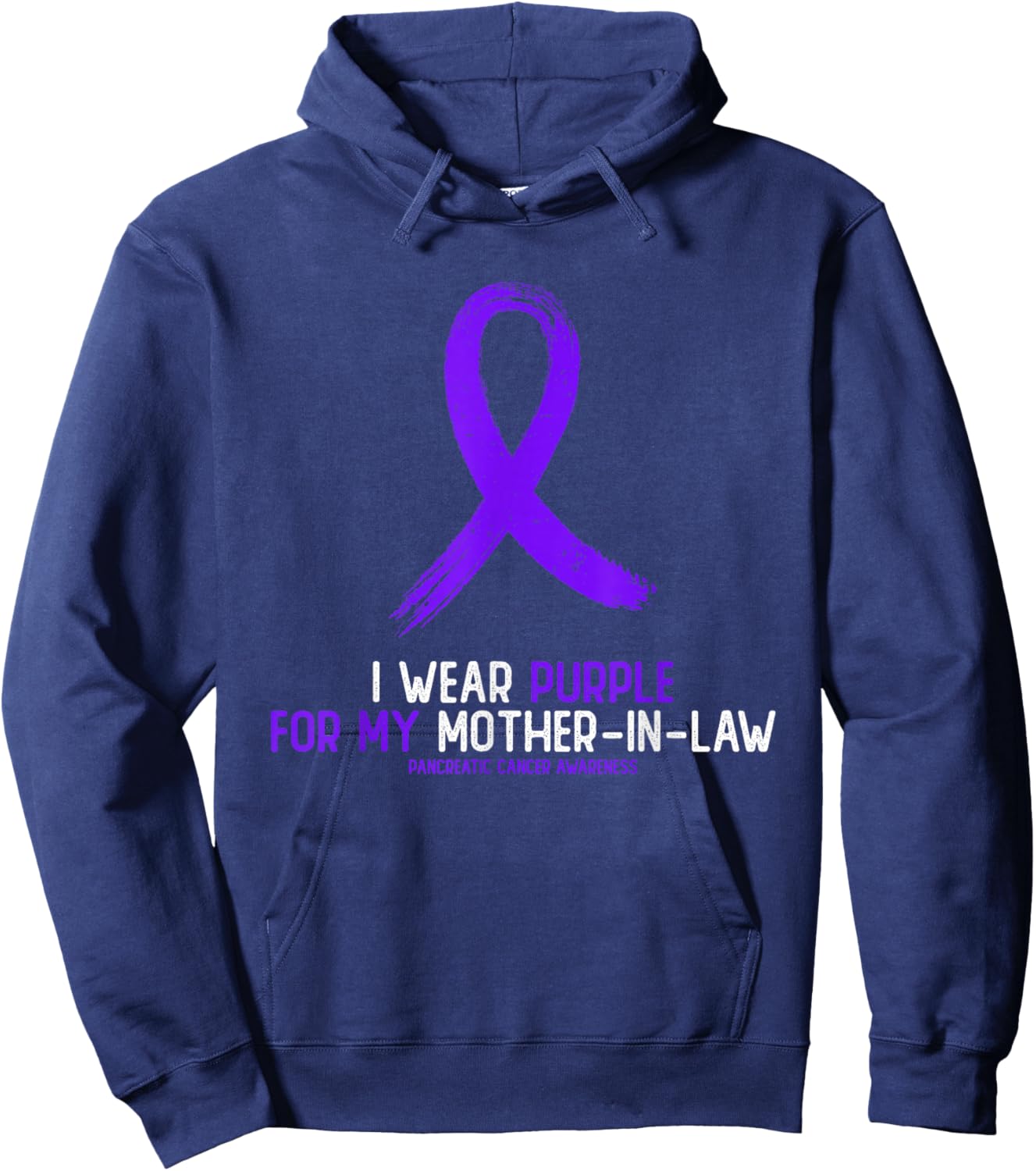 I Wear Purple For My Mother-In- Law Pancreatic Cancer Hoodie - Hoodie | Navy