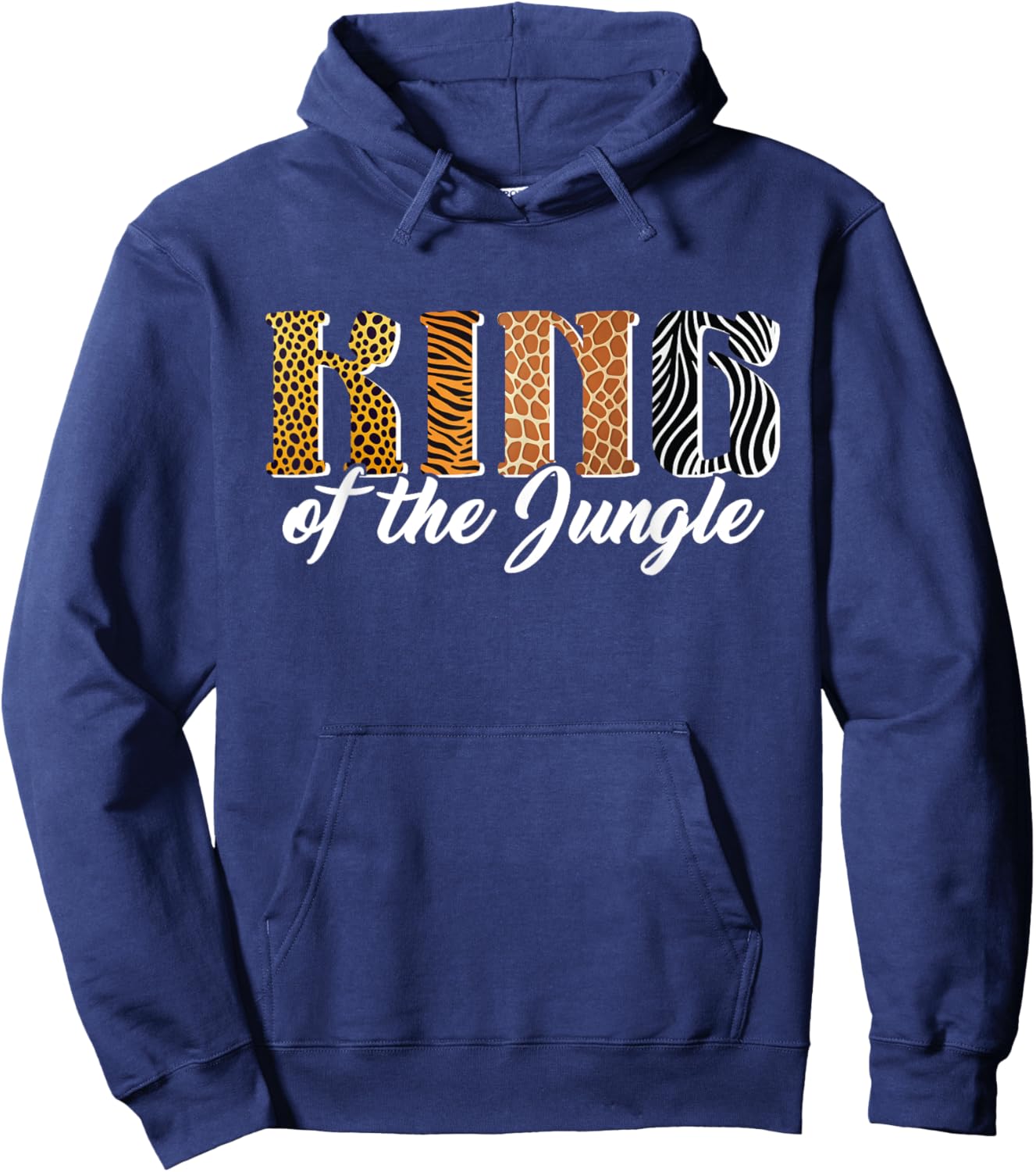 King of the Jungle Safari Animal Birthday Matching Men Boys Hoodie - Hoodie | Navy