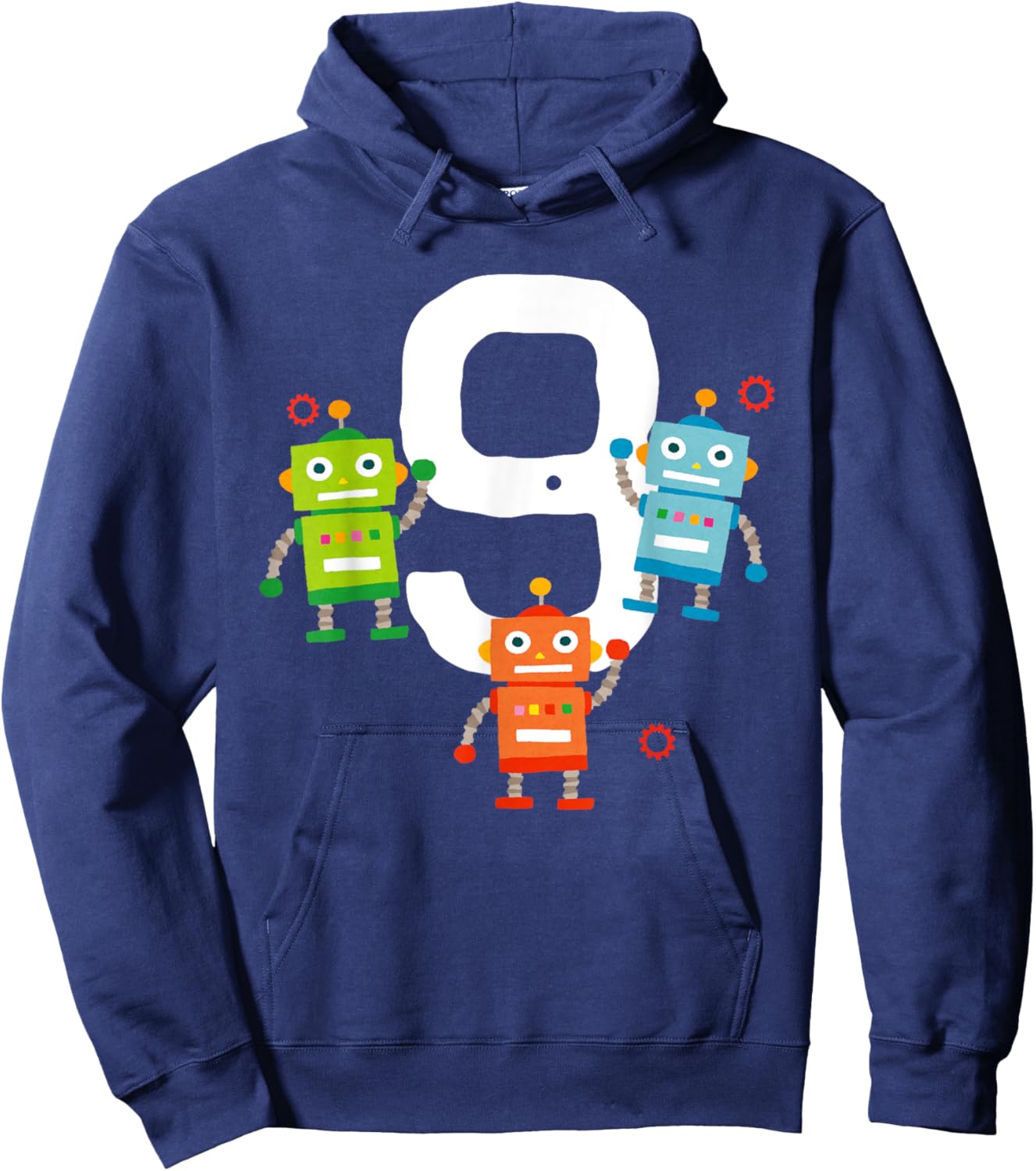 9 Year Old Robot Birthday Boy Party Funny Robotics Hoodie - Hoodie | Navy