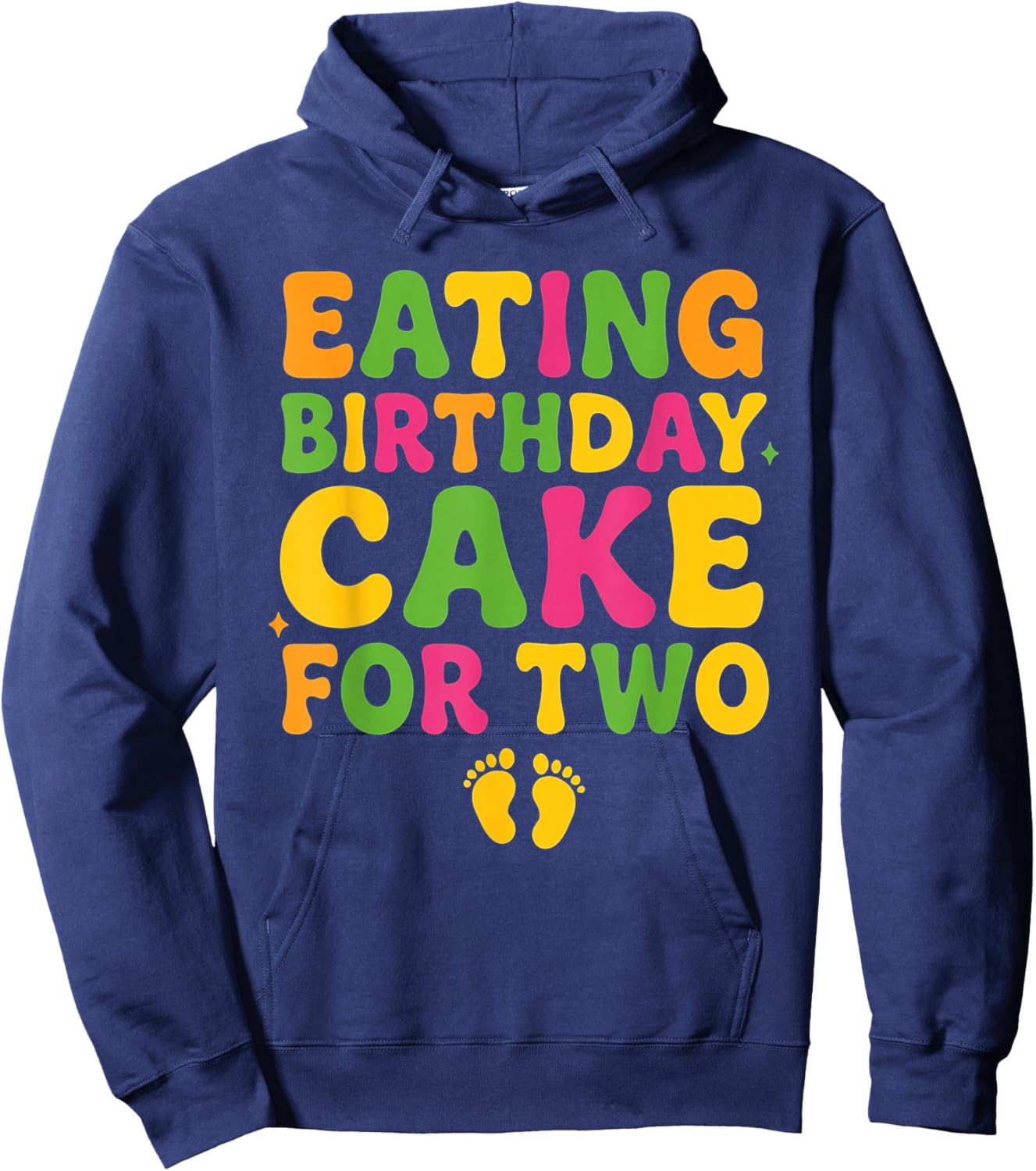 Eating Birthday Cake for Two Birthday Pregnancy Announcement Hoodie - Hoodie | Navy